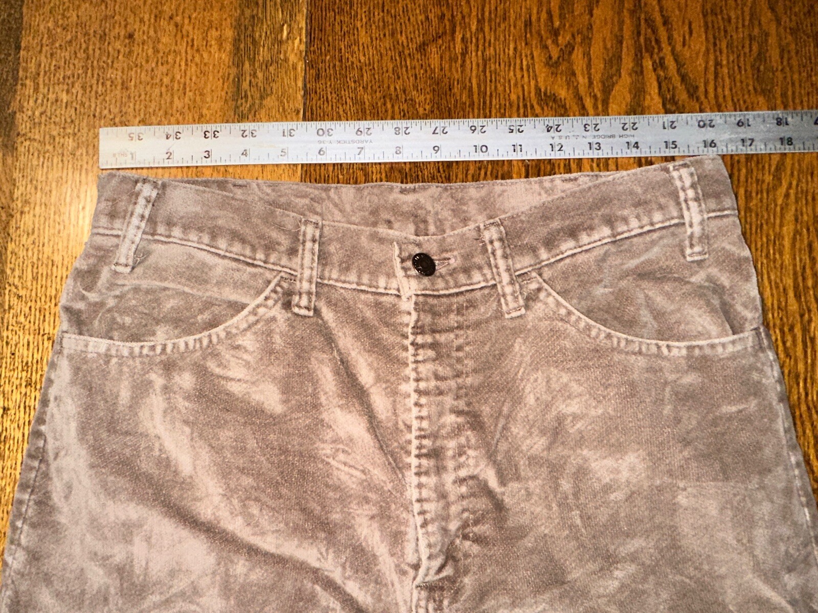 Vtg 70s Levis 519 Corduroy Pants USA Made Talon 42 Zipper Velour Feel 34×32