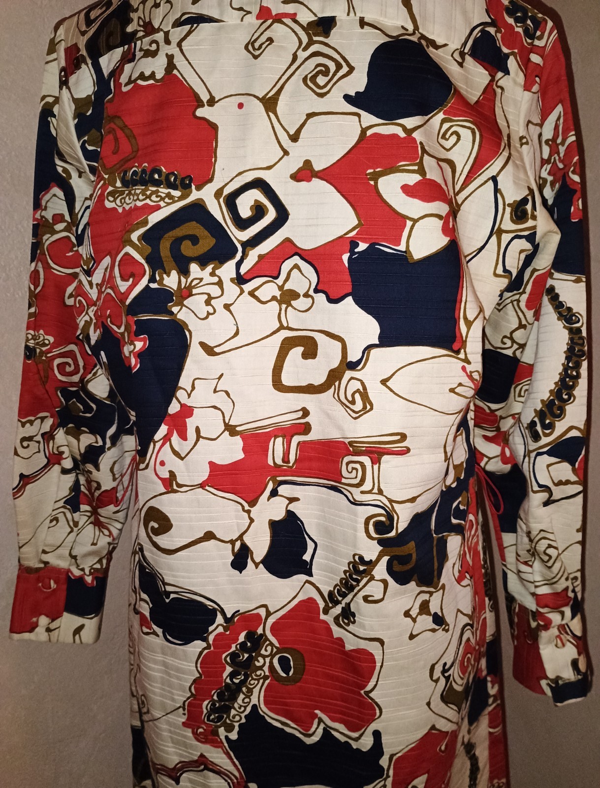 Vintage 60s Lanvin Paris New York OP Art MOD Shirt Dress Belted Dagger Collar