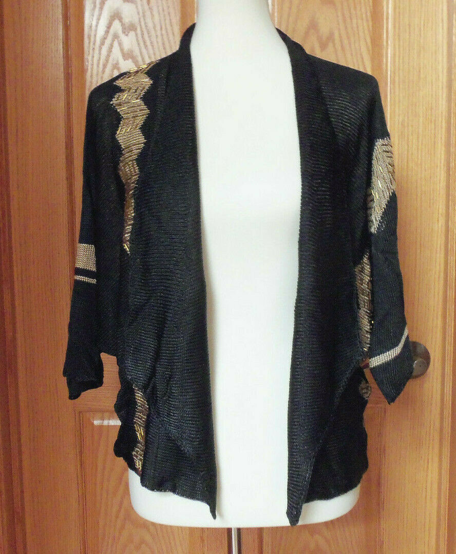 VINTAGE JENNIFER GEORGE SAKS FIFTH AVENUE SET BEADS BLACK BRONZE WOMAN SIZE L