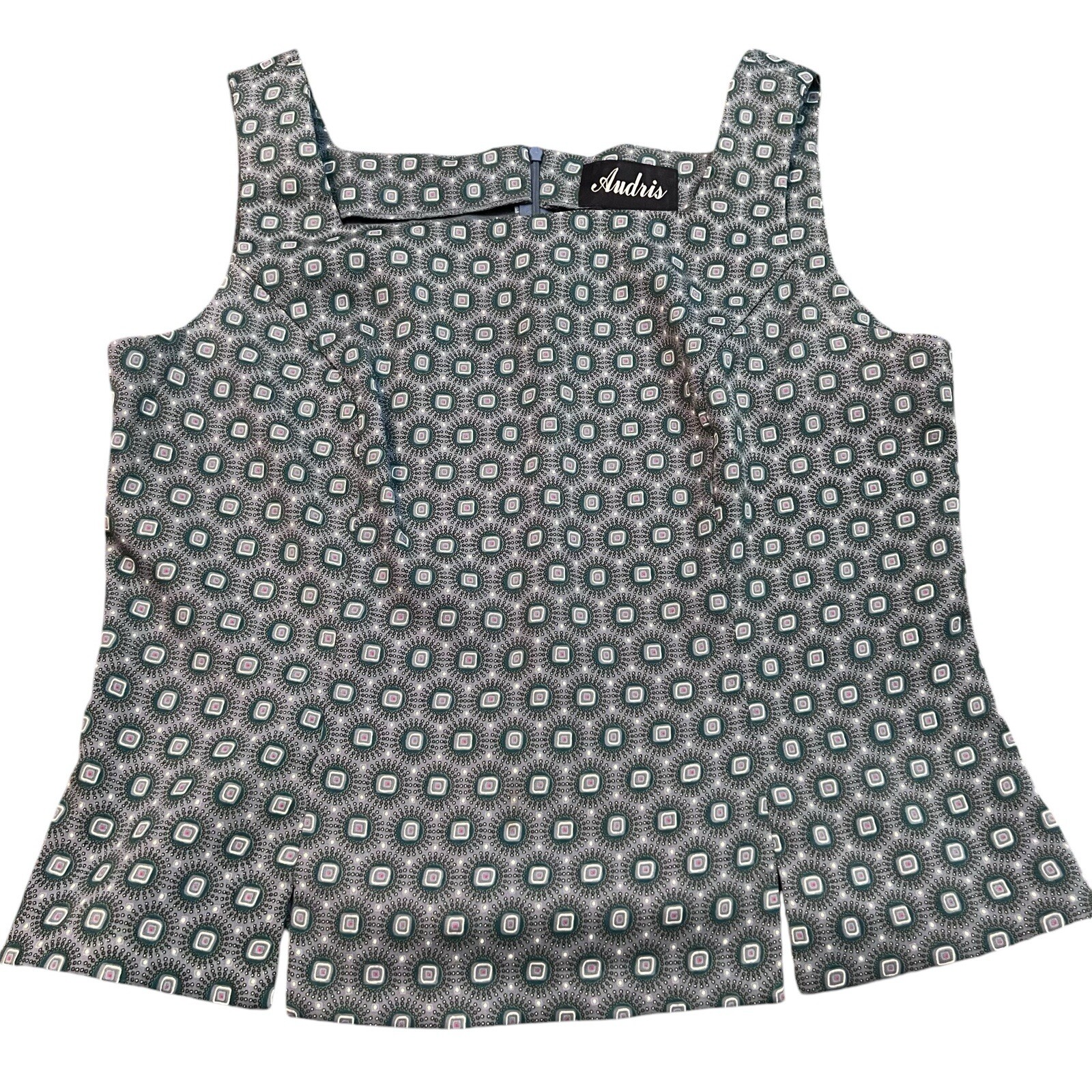 Audris Vintage 90s Jewel Print Two Piece Set Size 16 Top and Skirt