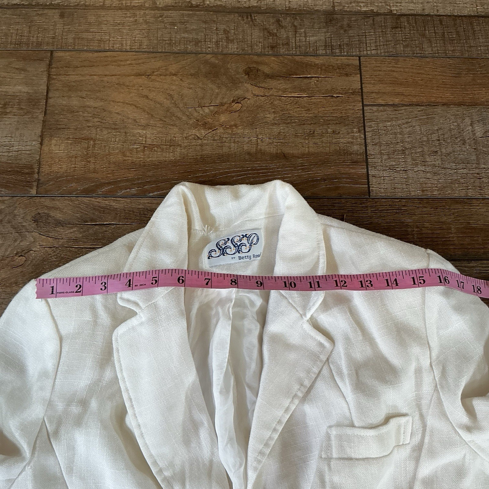 70s VTG SEP Betty Rose Blazer Women’s Size S Cream Linen Union USA Made #271111