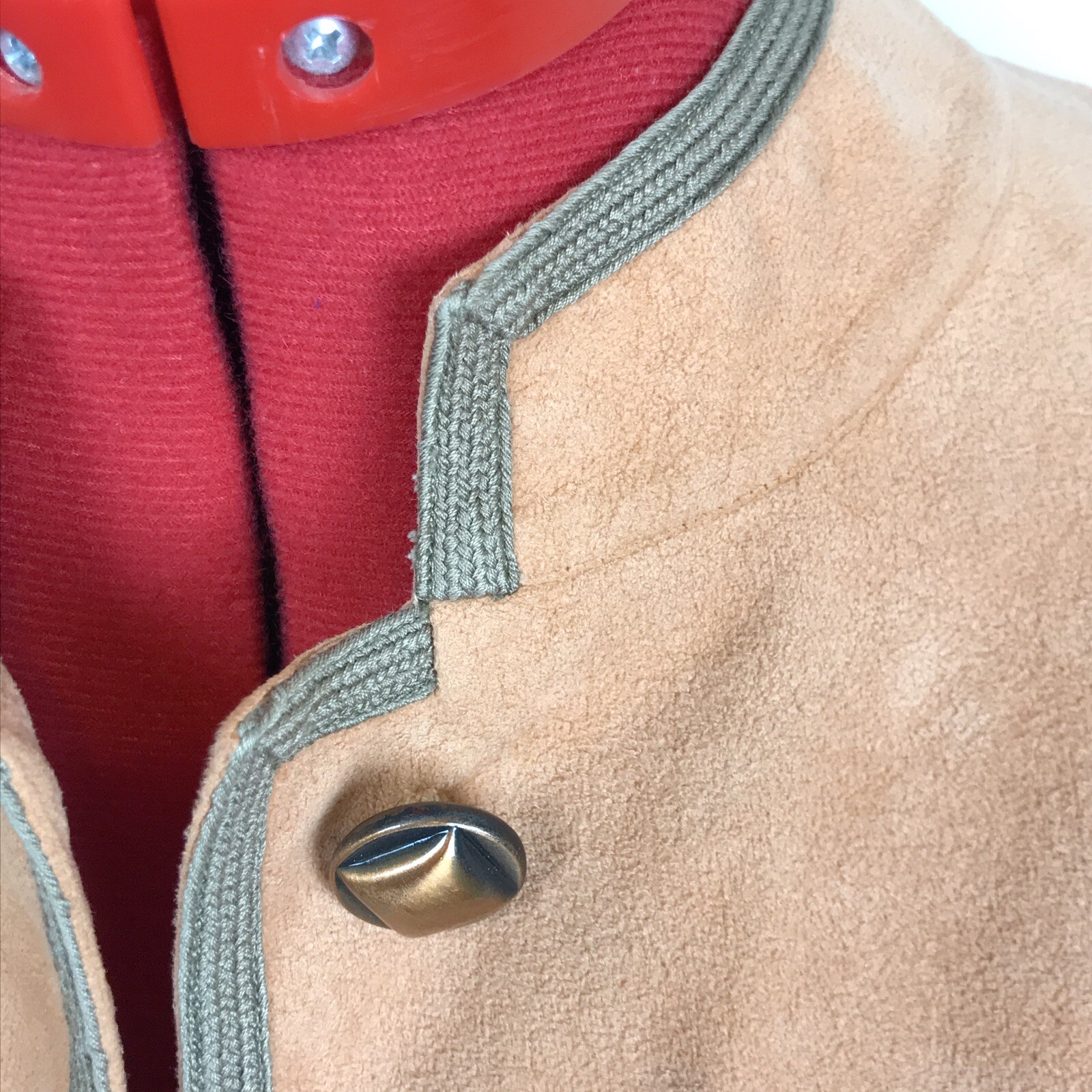 Vintage Retro 70s Mollie Parnis Ultra Suede Jacket Skinner Carmel Brown MEDIUM
