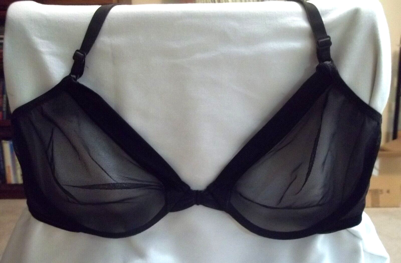 Vintage MAIDENFORM 3919 Inner Solutions Bra Front Close MESH 36D Black EXC Cond.