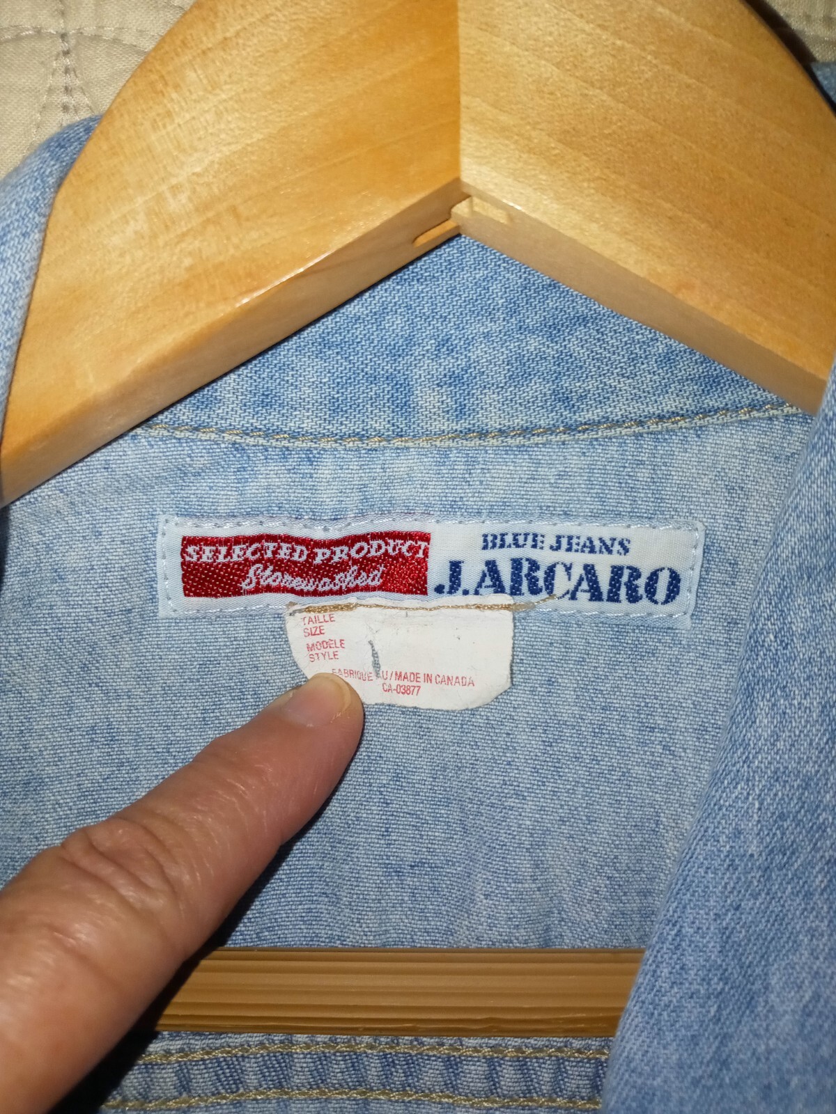 VTG 1980 J Acaro dress long slvs long 100% cotton blue jean denim button frnt S