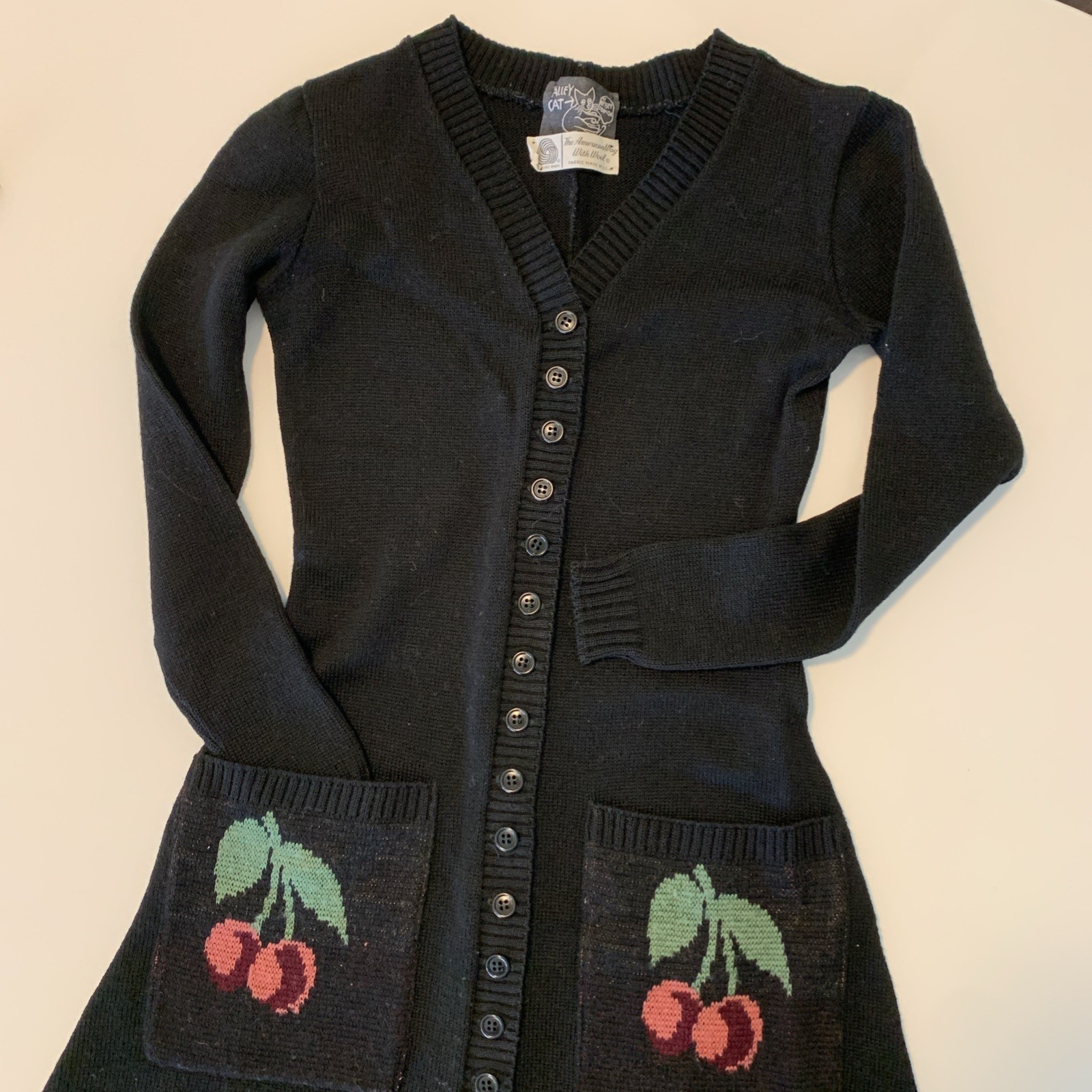 ALLEY CAT by BETSY JOHSON 1970 Rare Vintage Sweater Dress X Small
