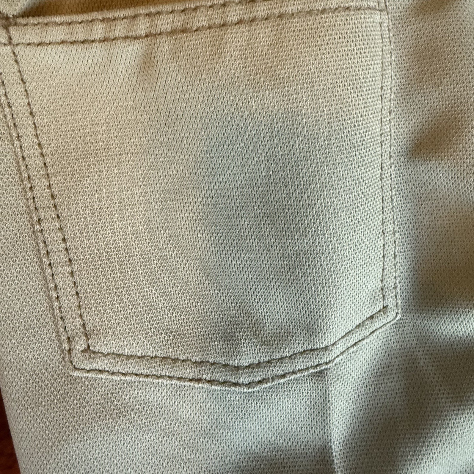 Vintage 70s Farah Flared Bell Bottom Polyester Dress Pants Beige 26×30
