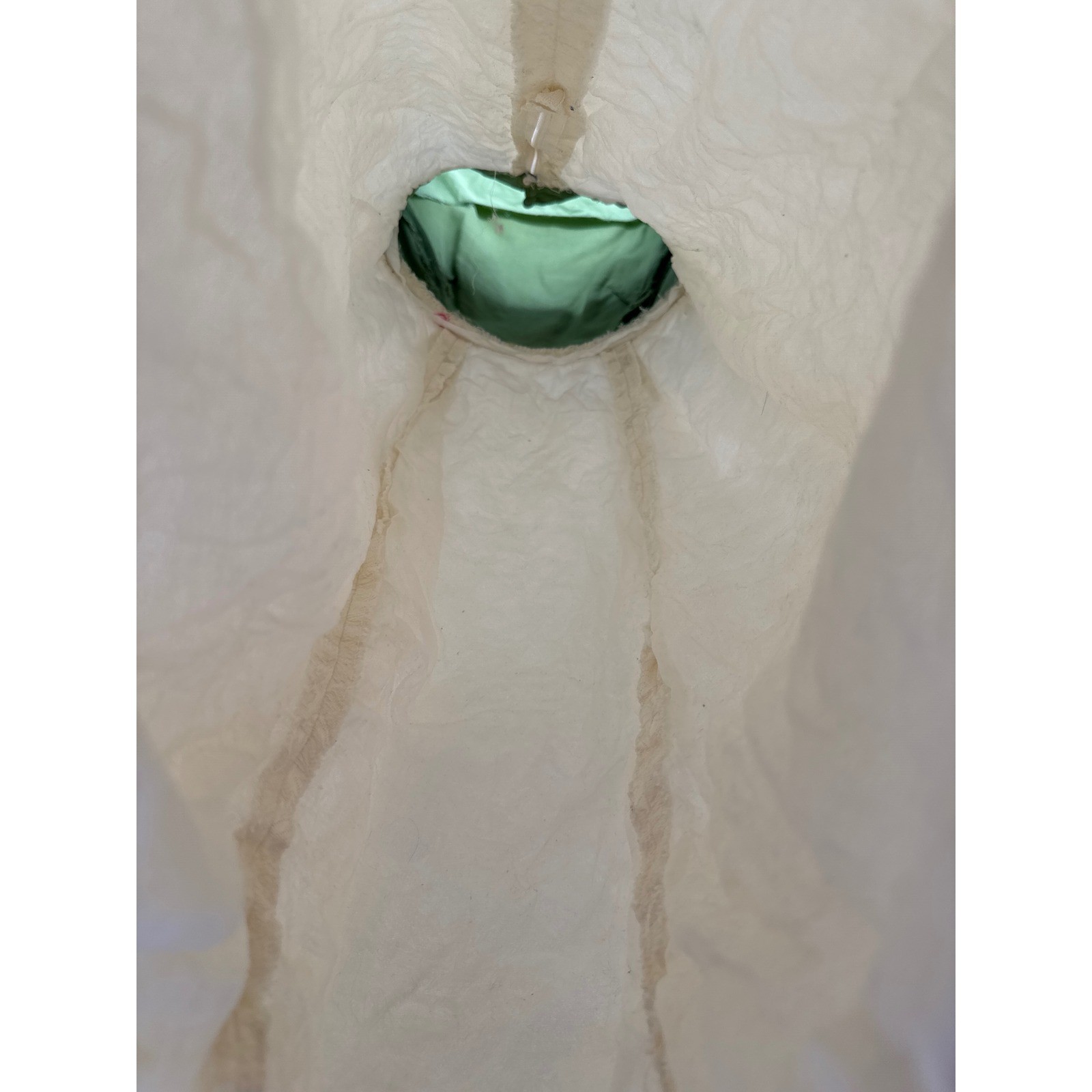 VTG 1960’s Green Velvet Cocktail Dress Cream Floral Brocade Luxury Rockabilly