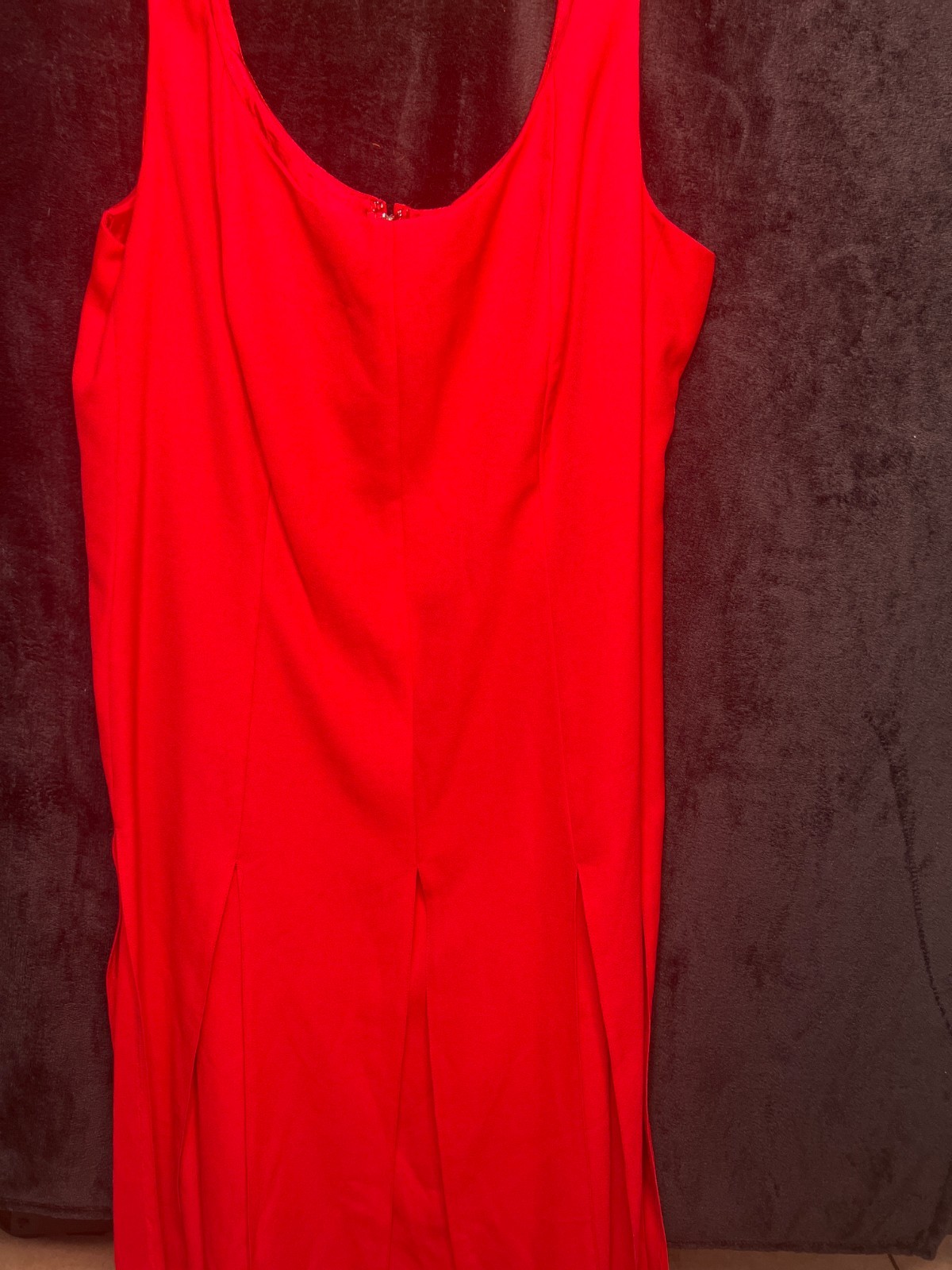 Vintage HW Collections Red Evening Dress Size 22 – Made in USA, Slit Hem