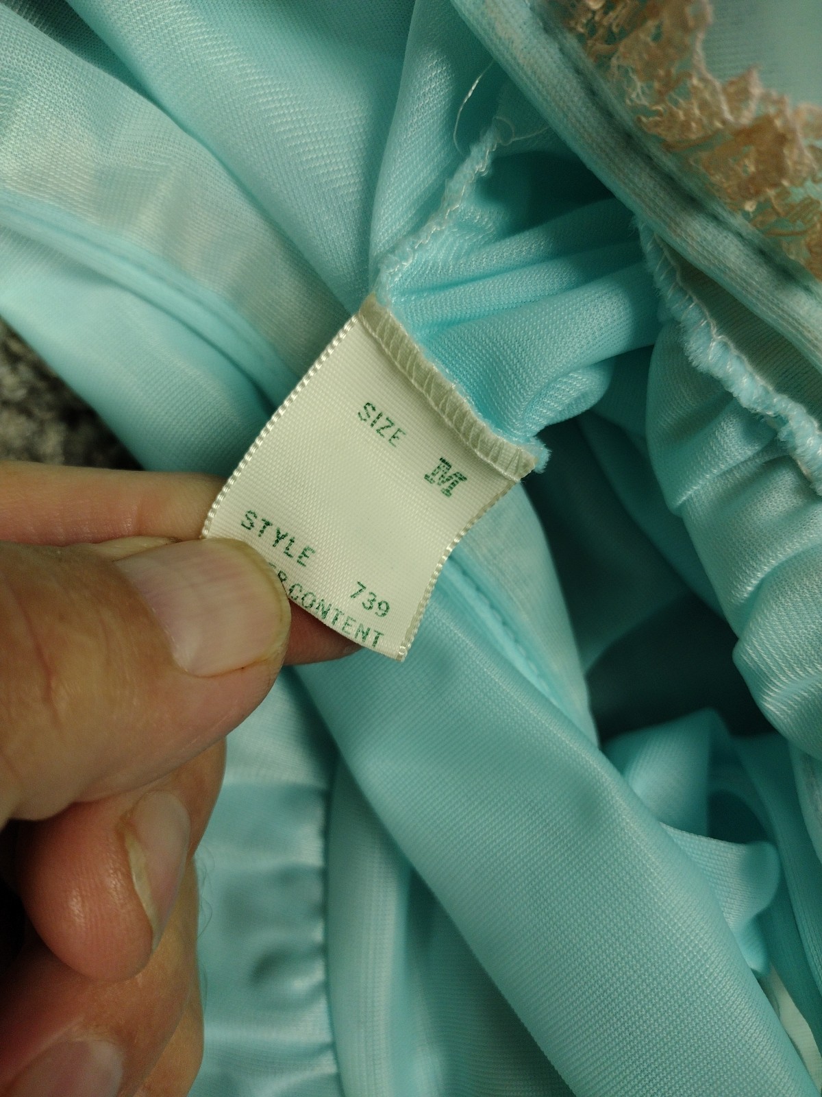 Vtg Chiffon Robe Blue Sheer Fairy Coquette Sz M Baby Doll 100% Nylon W Lace