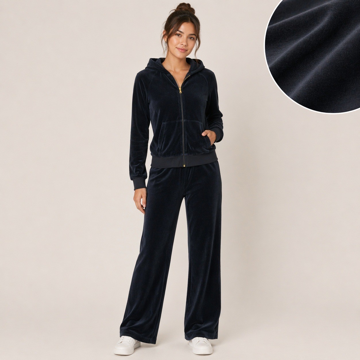 VTG Juicy Couture Velour Track Suit L Black Gold Bling Y2K Low Rise Hoodie Cozy