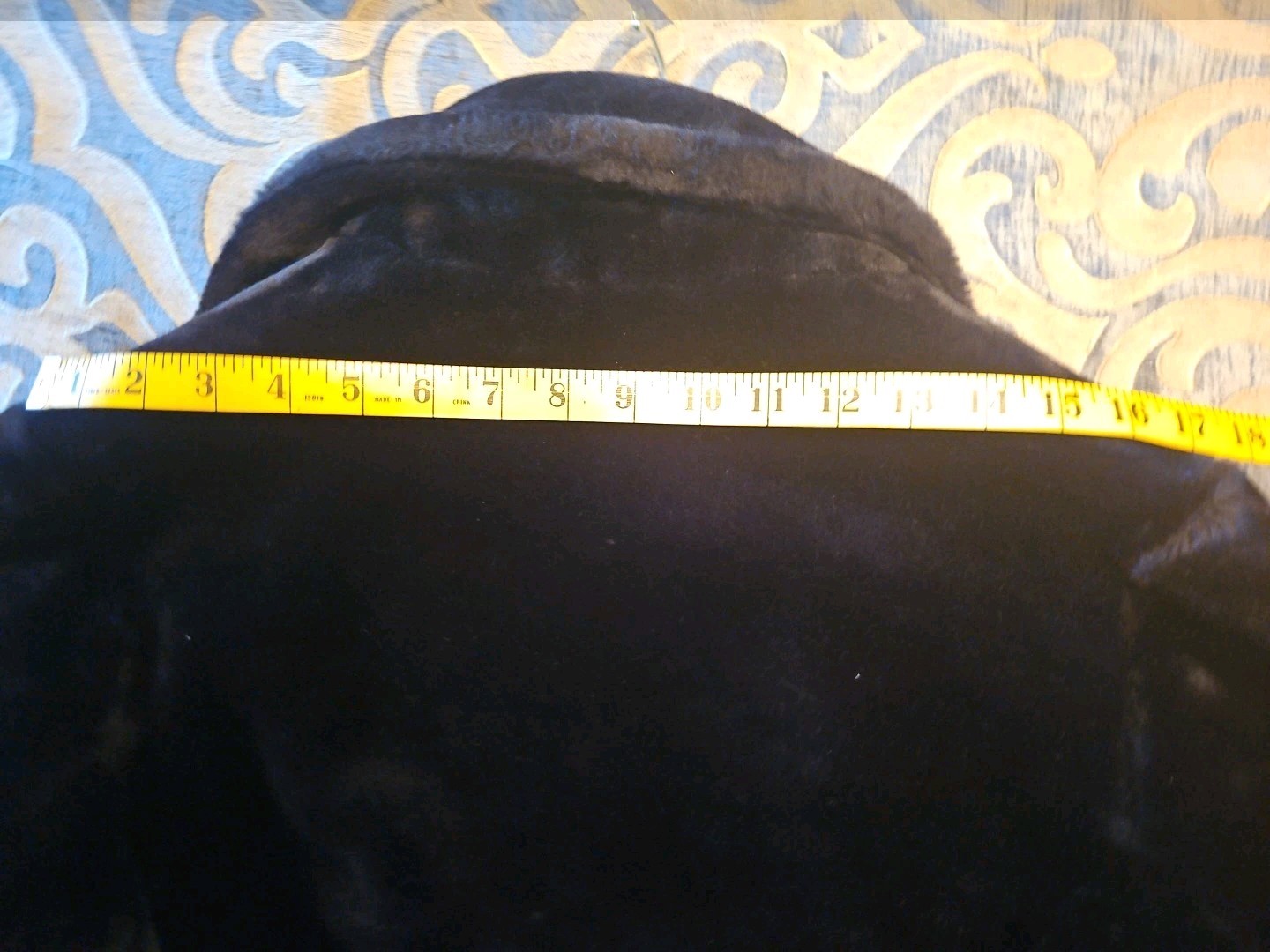Borg-Alaskan Kashan Stanley Blacker Coat Black Faux Fur Double Breasted Lined