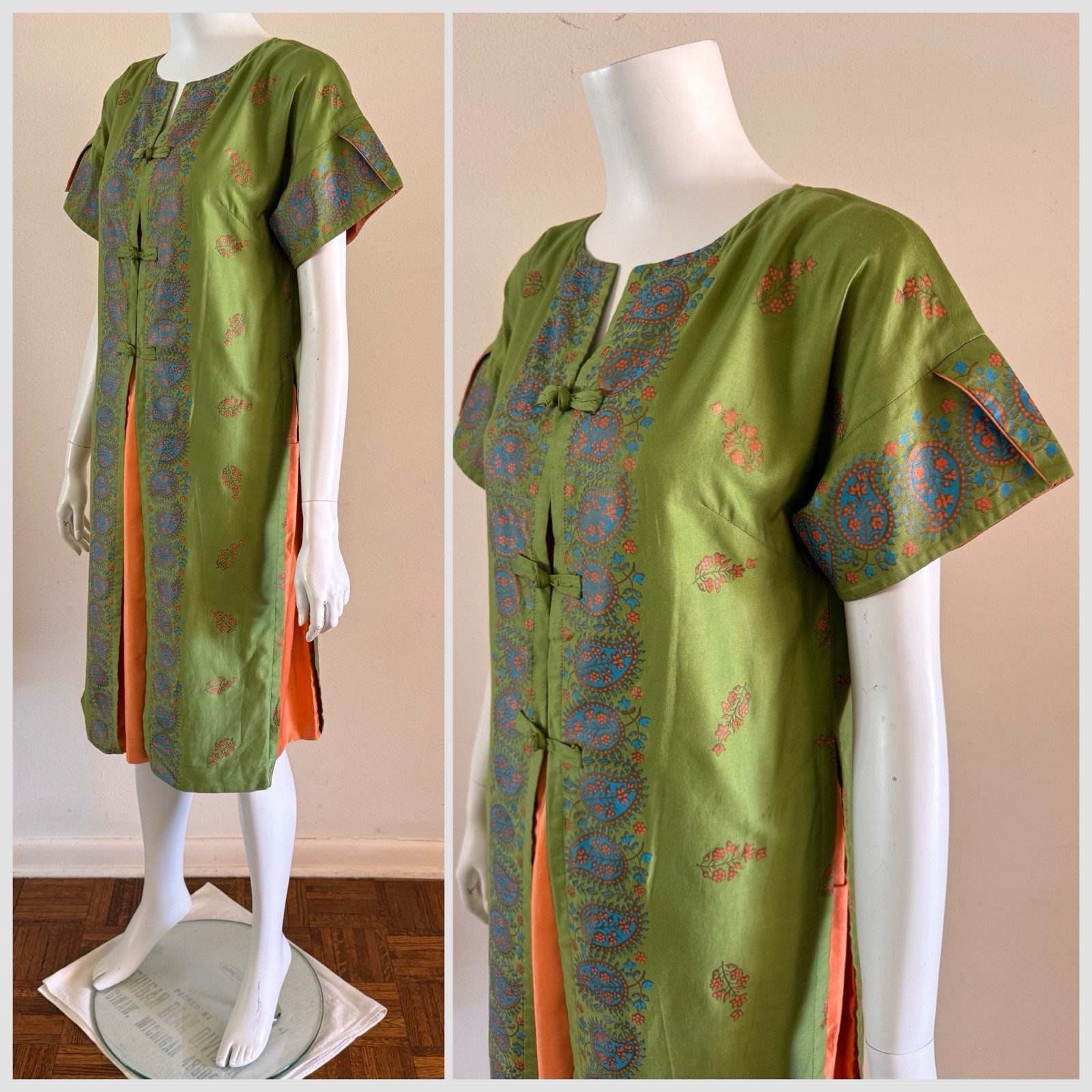 1960s Casuals Lahaina Maui Hawaii Pake Muu Dress Tropical Tiki Resort Luau VTG