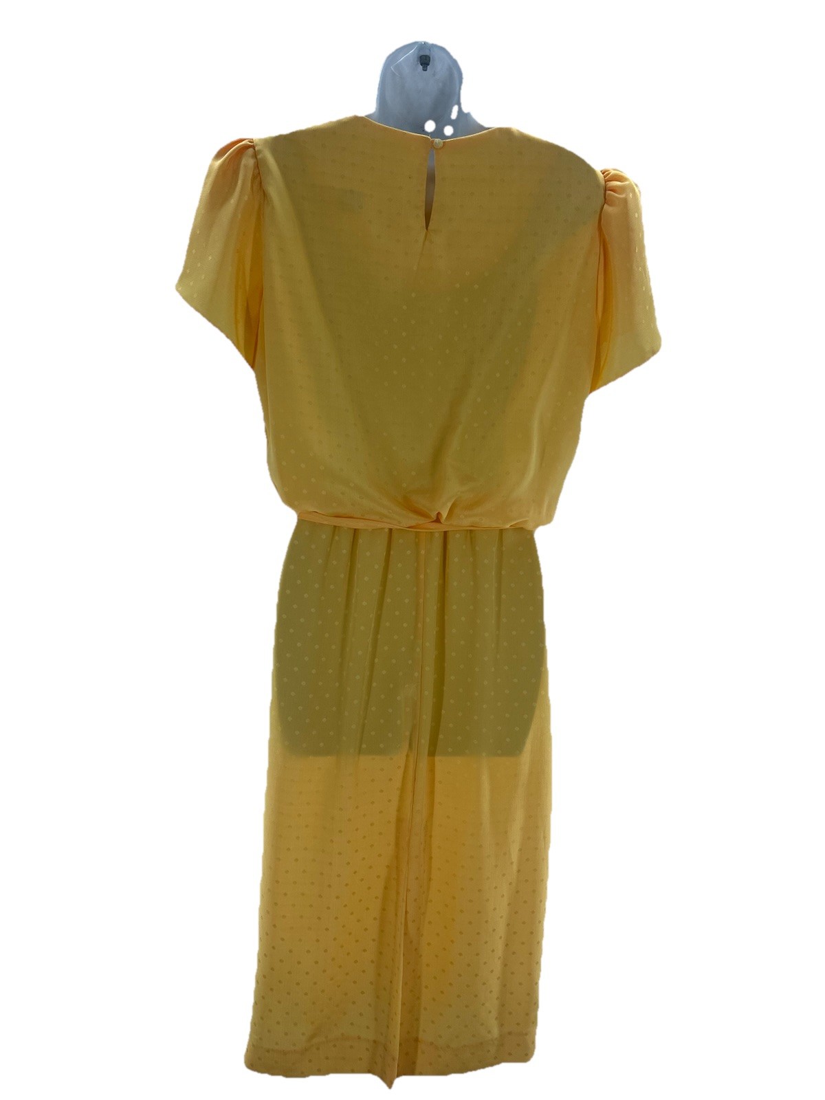 Lorac Original Vintage Yellow Dress Polka Dots Removable Belt Size 60s Housewife