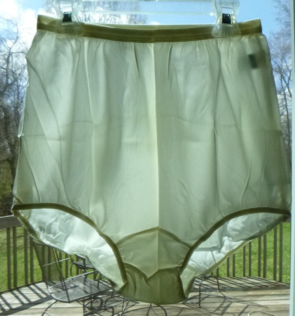 NWT Vtg 50s 60s Dutchmaid 100% Acetate Brief Panty Off White Sz 34 NOS