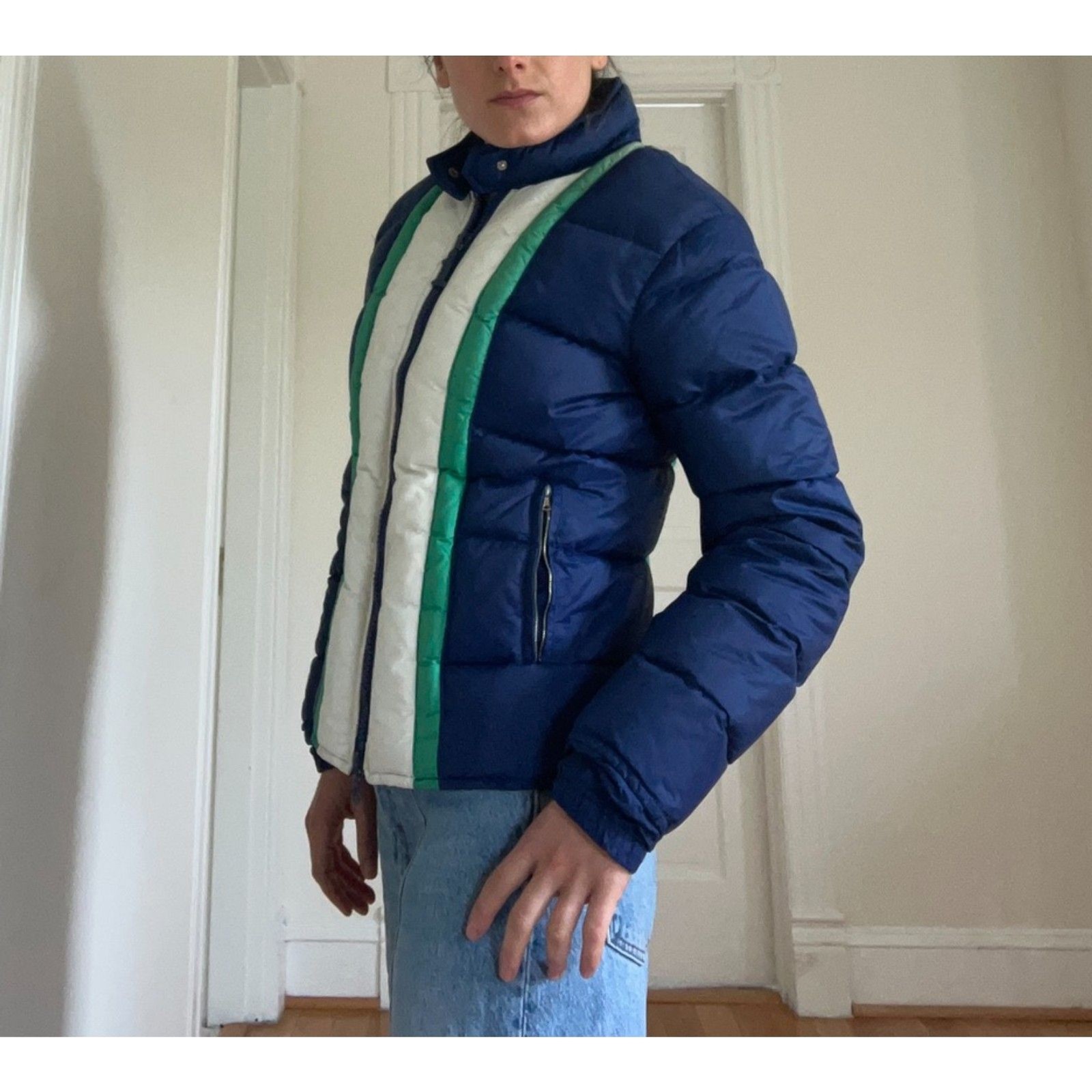 Vintage Retro Colorblock Puffer Jacket Gorpcore- Number 1 Sun – Women’s L