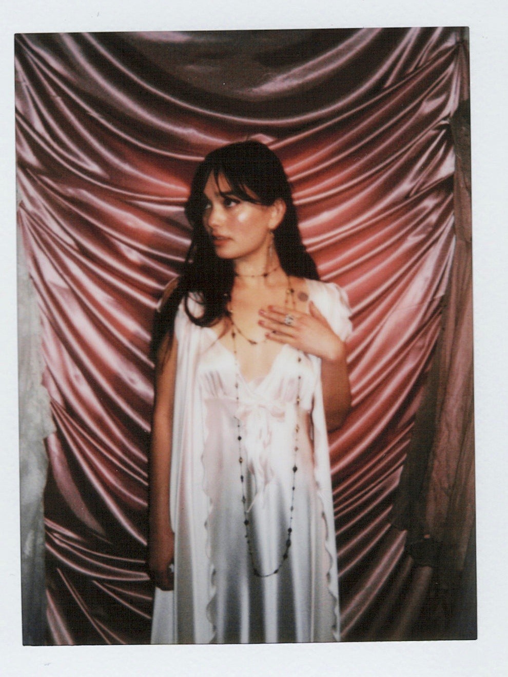 1980s Vintage Georgette Trabolsi Silky Pink Peignoir & Slip Nightgown Set
