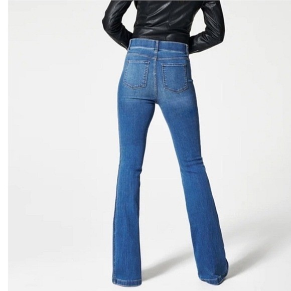 Spanx Flare Jeans Vintage Indigo Blue High Rise Large