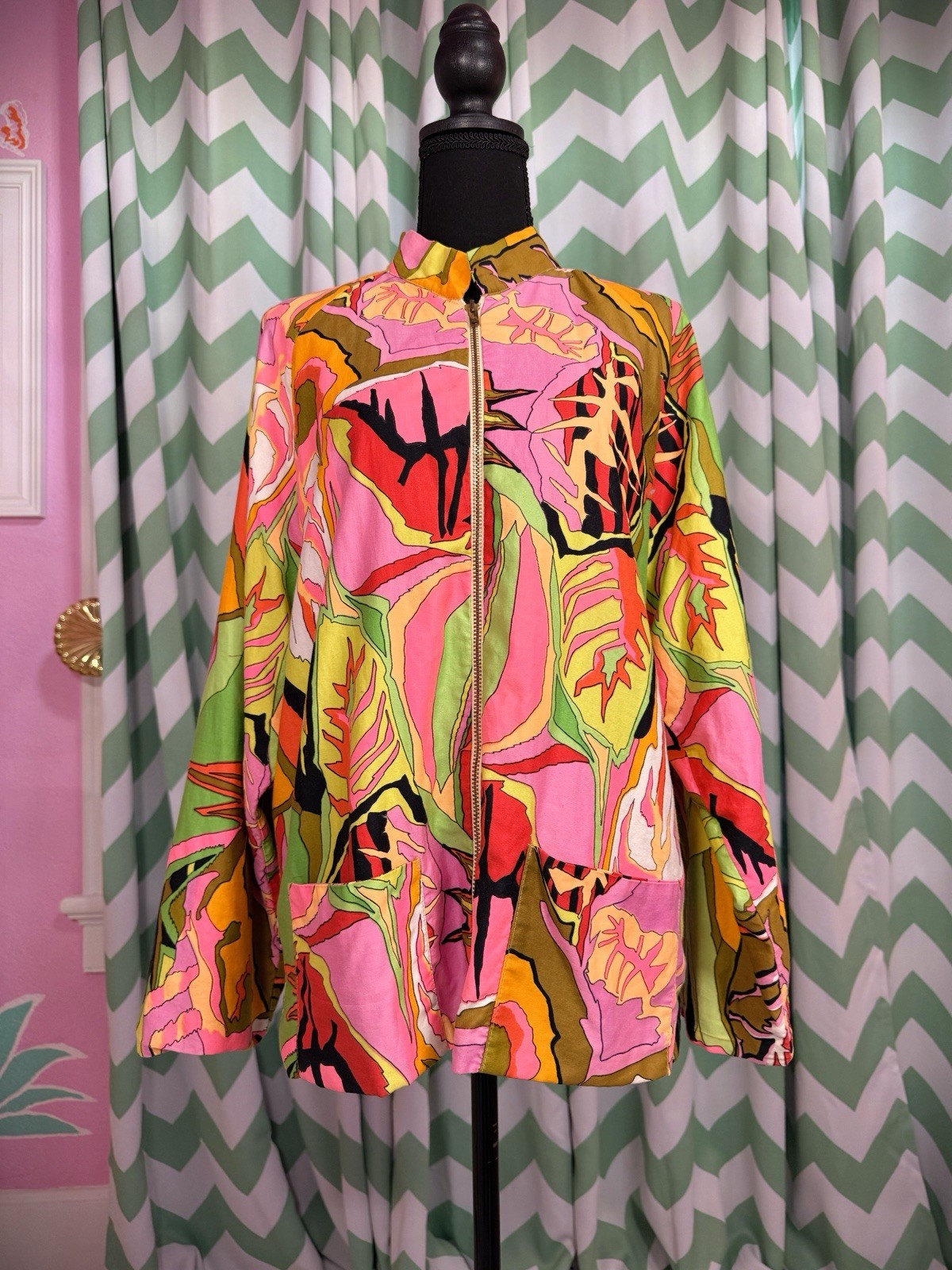 True Vintage Late 60s/ Early 70s Psychedelic Print Jacket
