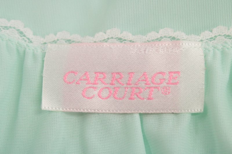 Vintage Carriage Court Nightgown XS S M L Green Nylon Ruffle Lace USA