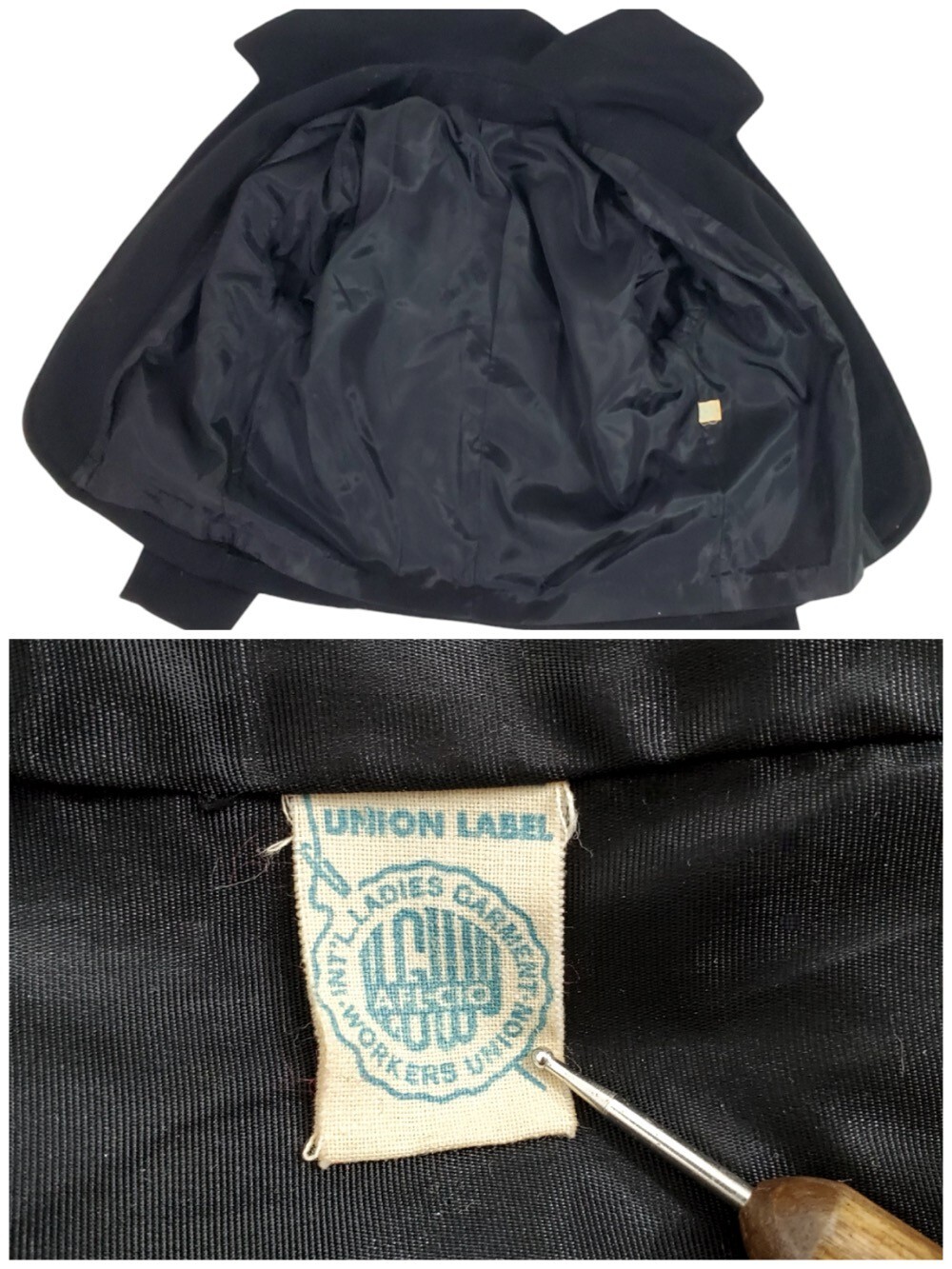 Vintage 50s Plush Black Swing Jacket – med, lg