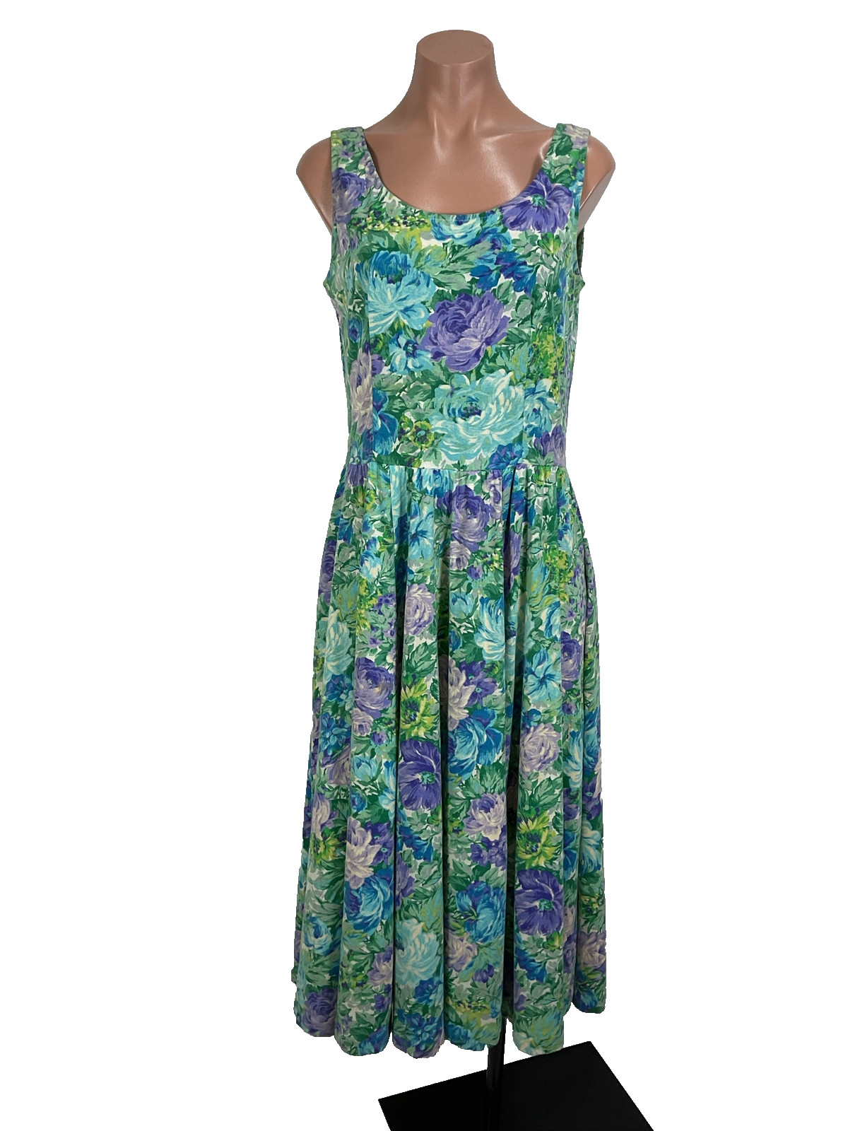 Vintage Expo Dress 80s Floral Sundress Puff Sleeve Cardigan Set Cottagecore Sz 8