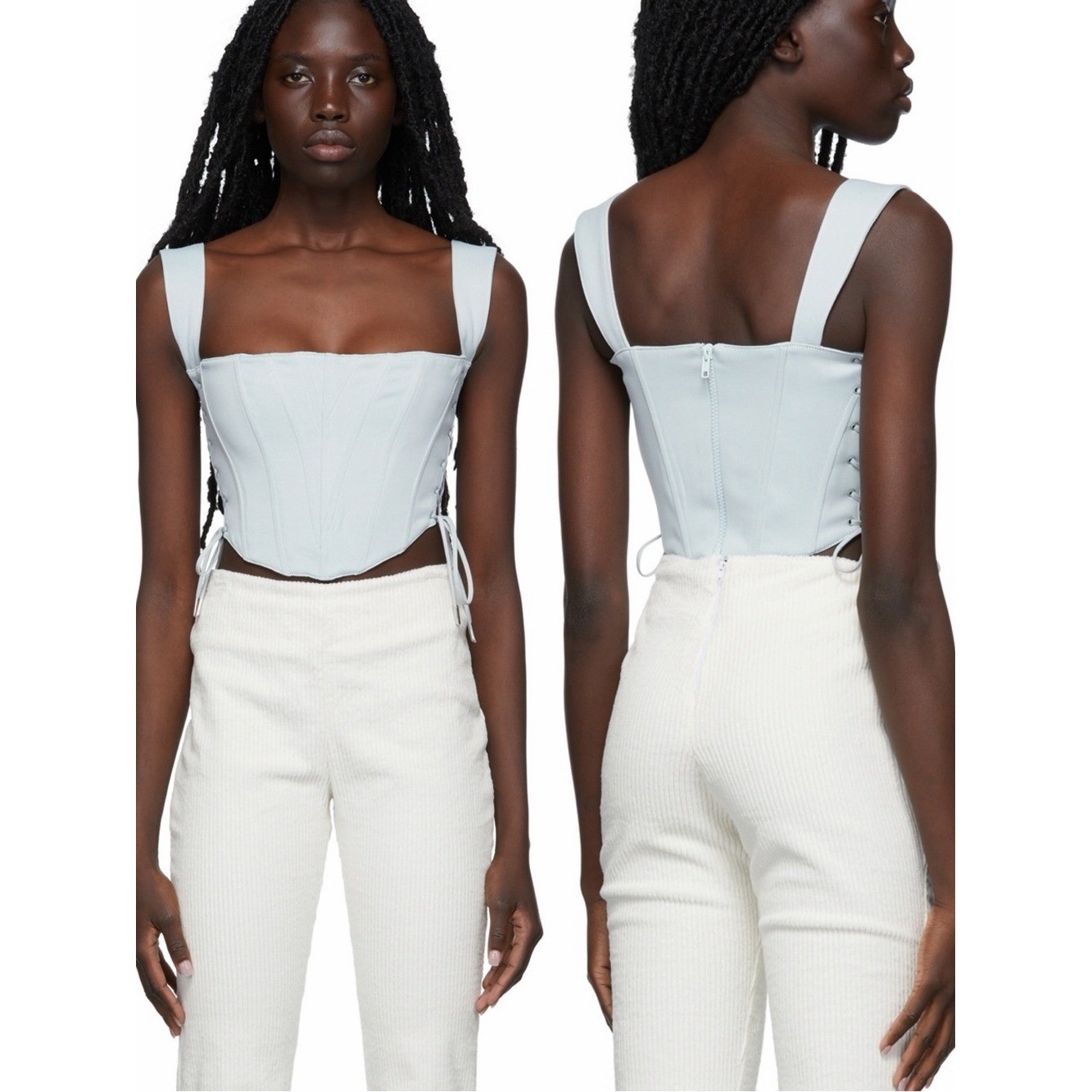 GUIZIO Classic Fitted Corset Grey/Blue Danielle Guizio