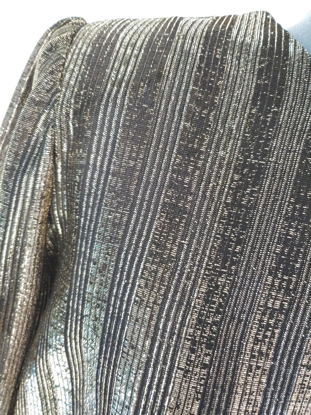 Vintage Jenny Gold & Black Metallic Striped Top Size 14