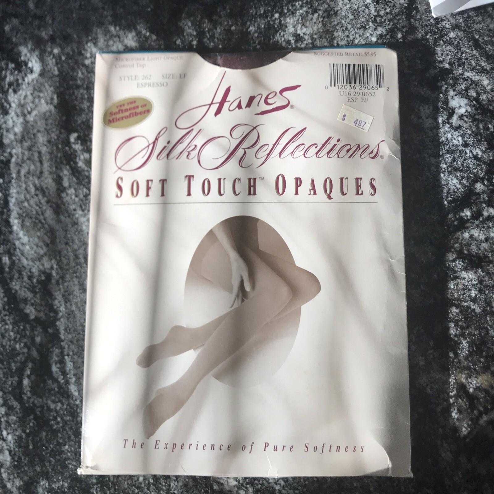 HANES Silk Reflections Soft Touch Opaques PantyHose Nylons ESPRESSO Sz EF
