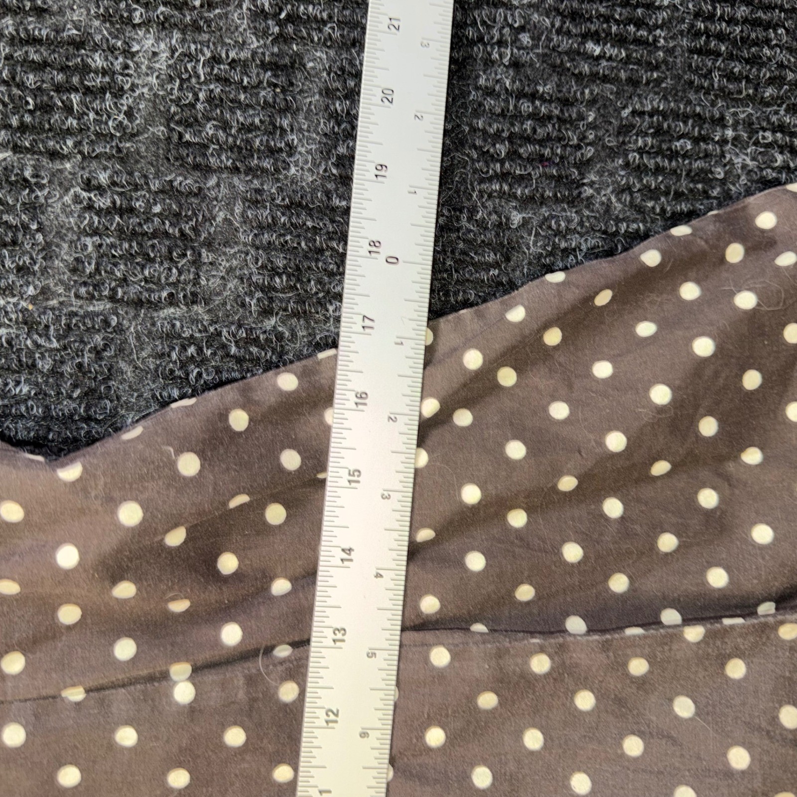 Vintage I.N. San Francisco Y2K Polka Dot Dress Bow Lace Hem Brown White Size 11