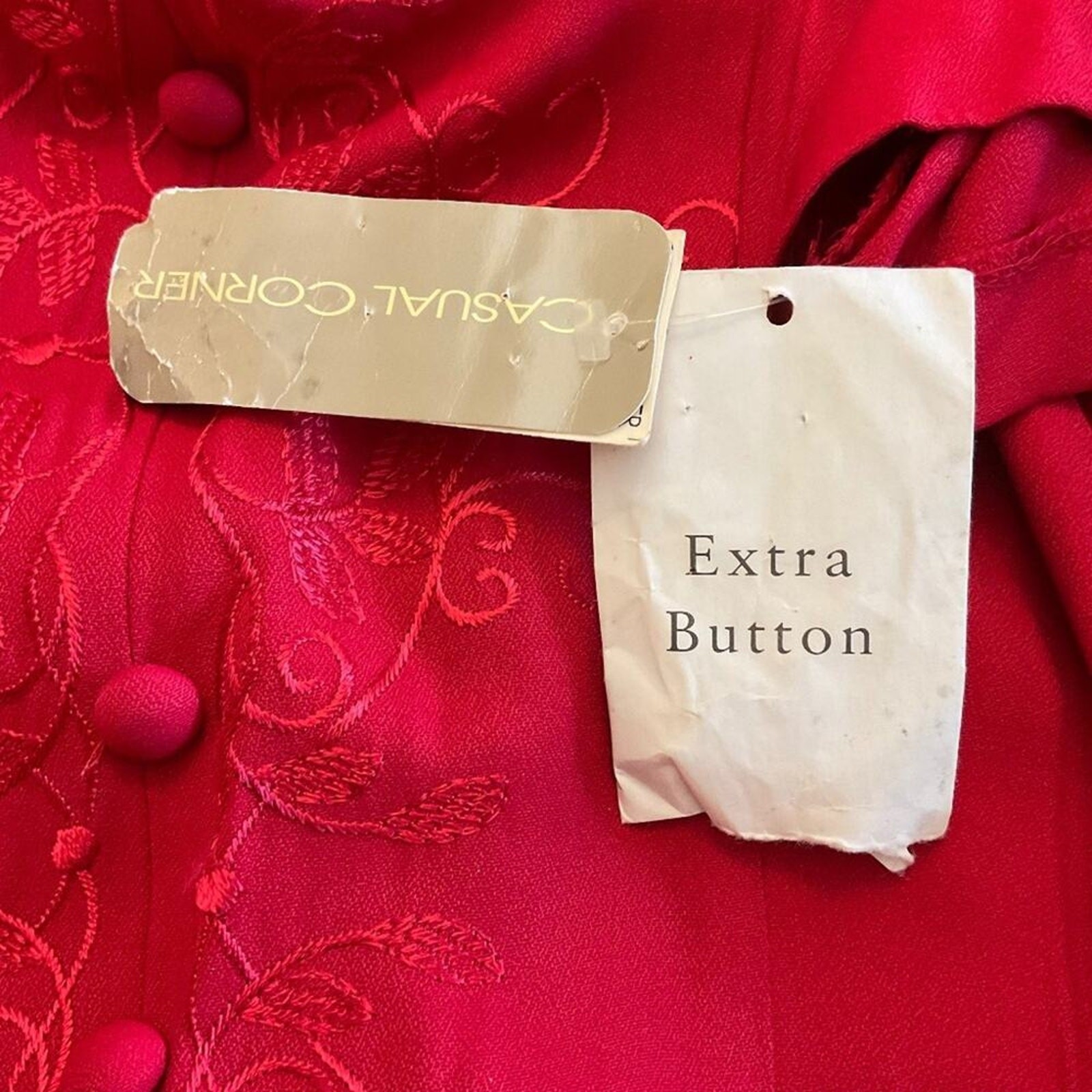 NWT Deadstock Vintage Casual Corner 90’s Red Midi Dress Pretty Woman sz 10