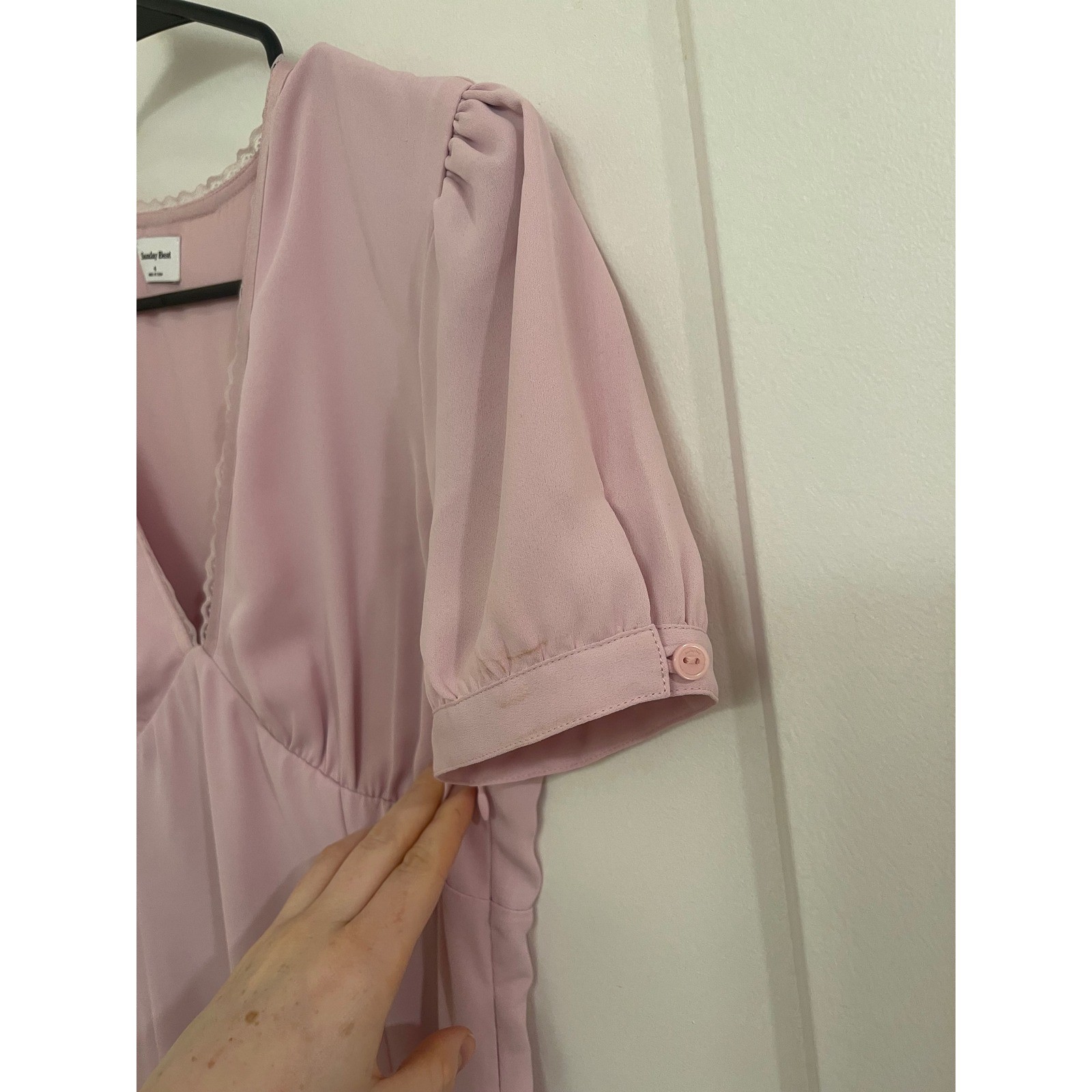 Aritzia Sunday Best Coquette Pink Mini Dress V Neck Old Money