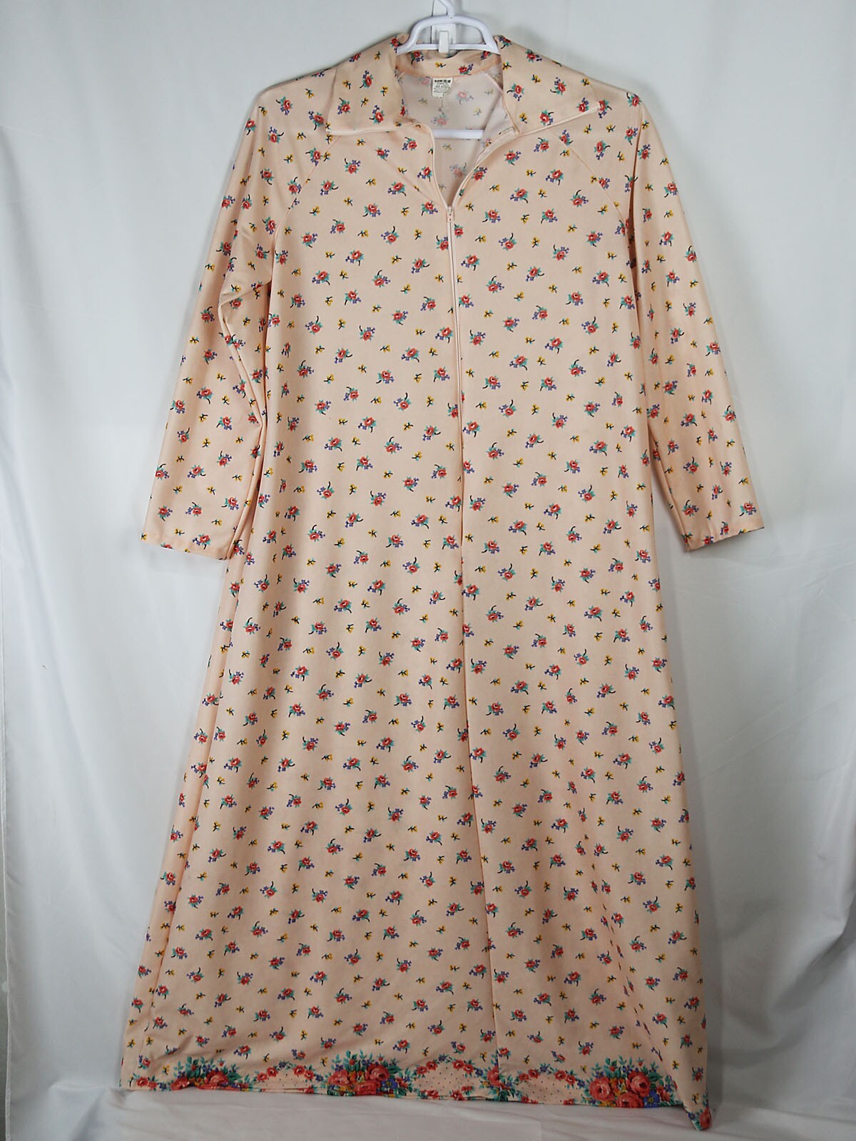Vintage House Dress 1970’s Elaine Sklar Sz L Maxi Kaftan Housewife Brady Core