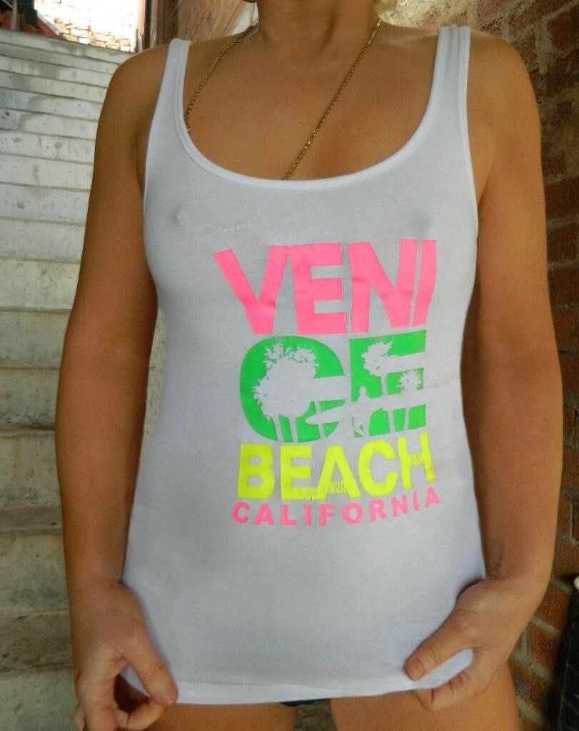 VINTAGE Ambiance Apparel Venice Beach California Body Tight Top