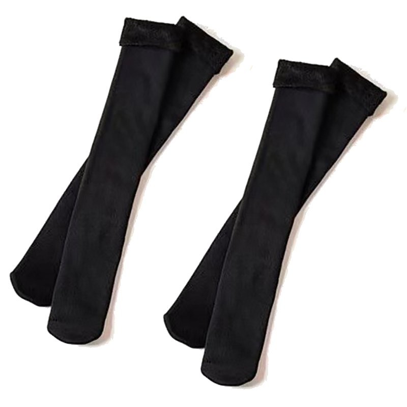 2× Winter Long Socks Women Warm Soft Velvet Thicken Stockings Plush 17.7 inch US