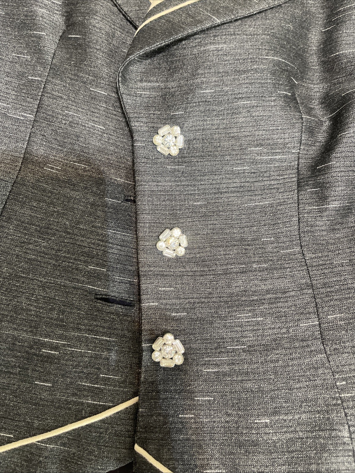 VTG Women’s 40s 50s Gray Lilli Ann Silk Skirt & Jacket Suit Set XS/S 1940s 1950s