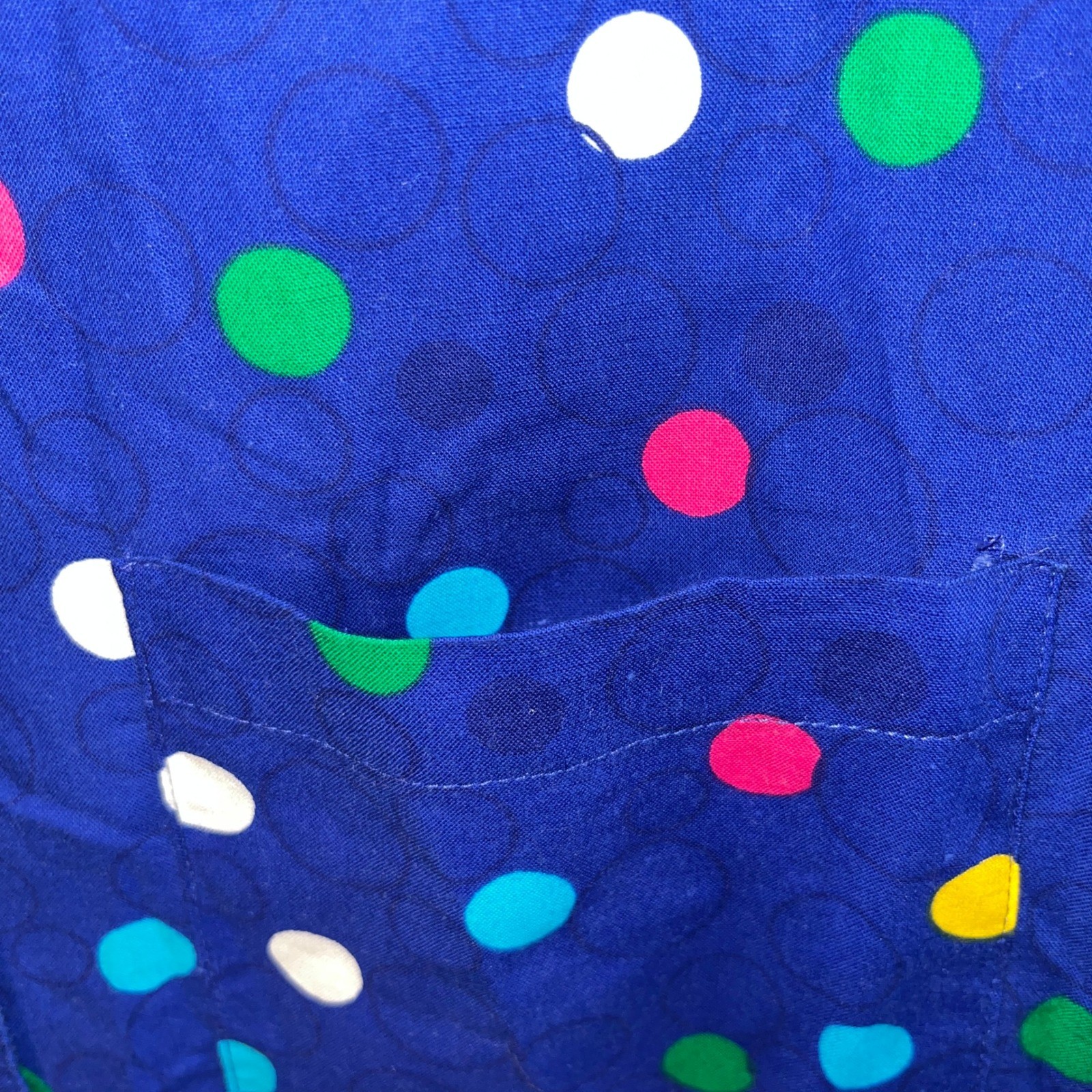 Women’s Vintage Impressions of California Blue Polka Dot Button Up Shirt Small