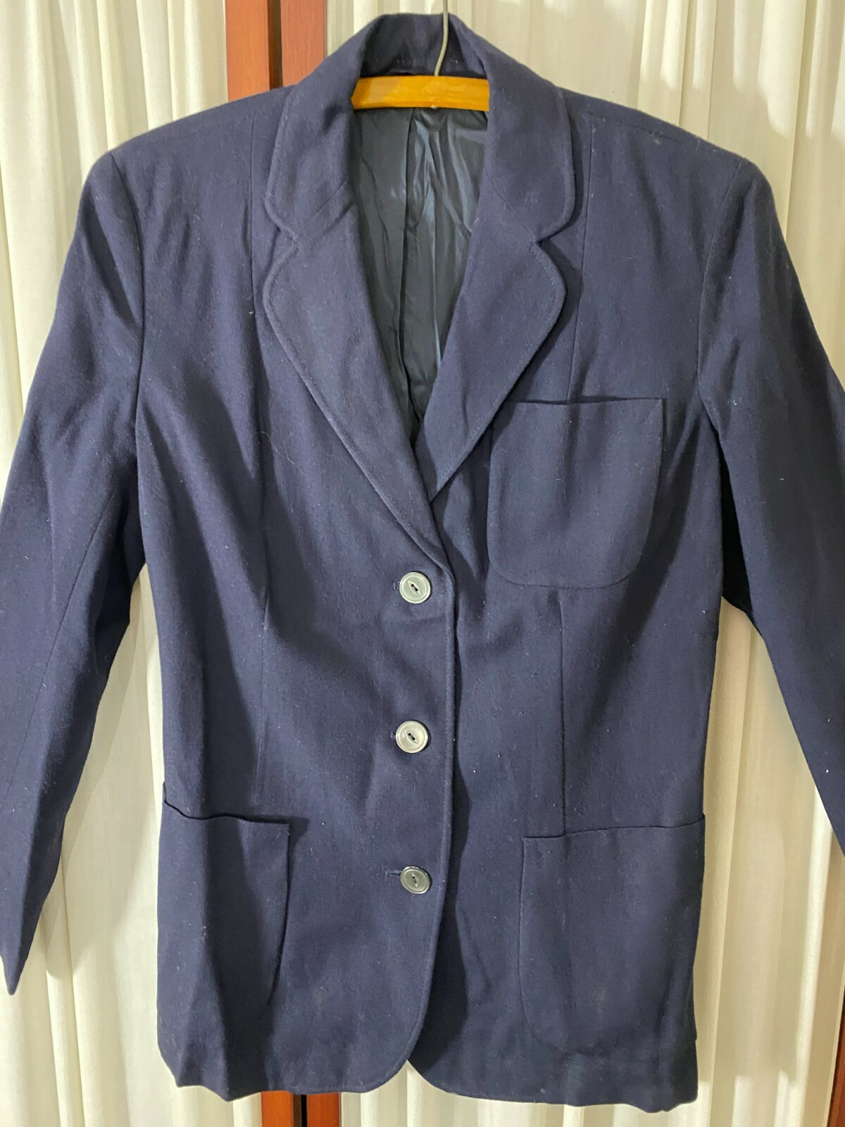 1960’S Navy Wool BLAZER/Jacket by Brock Collegiate- S- VG- PREPPY CLASSIC-SALE