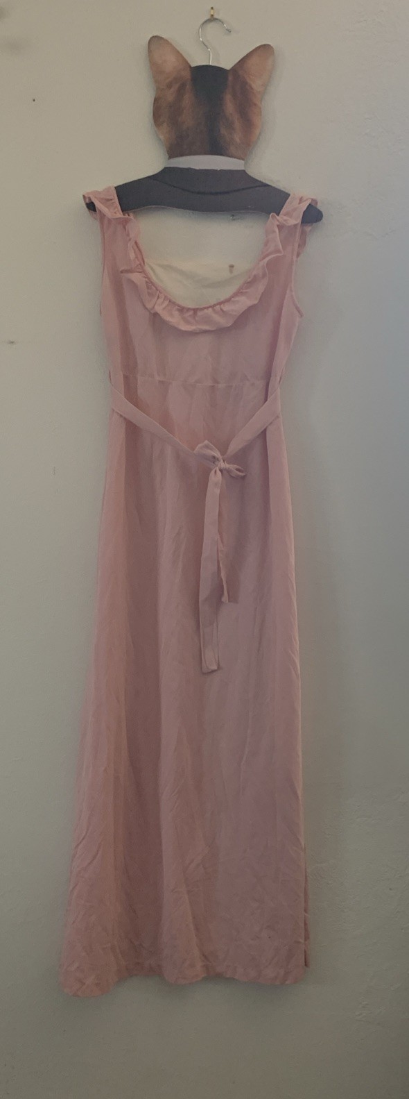VTG Dutchess Individually Yours JR Nightgown Pink Embroidered Nylon Measured