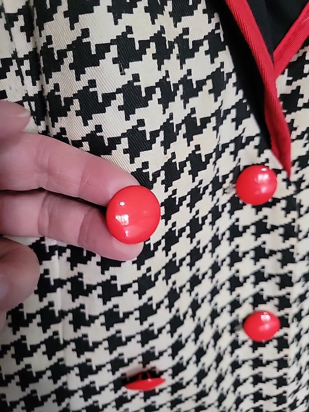 You Babes Dress Black And Red Houndstooth Bubble Skirt Sz 5 Made In Usa Vintage