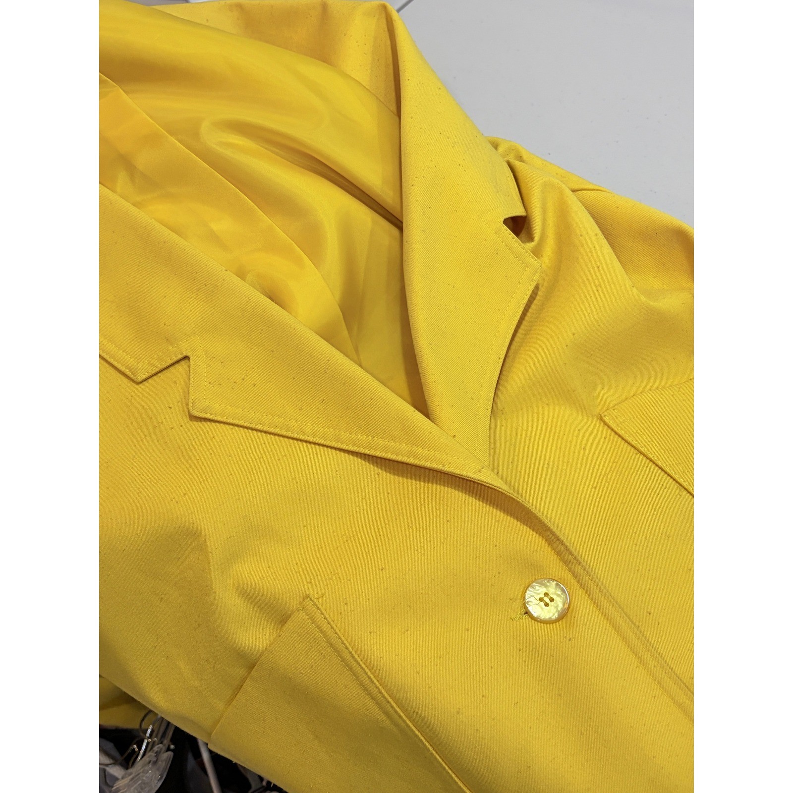 Vintage 80s Edith Flagg Three Flaggs Yellow Skirt Suit Skinner Couture Fabric 10