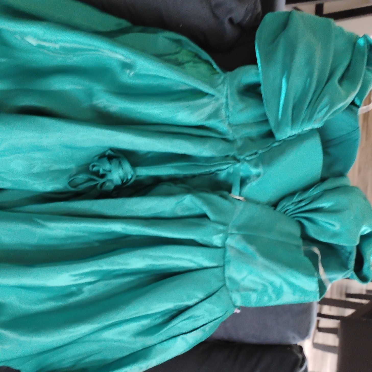 Green Vintage Women’s Dress Regular Size 18 Pleated Skirt Shawl Elegant Style