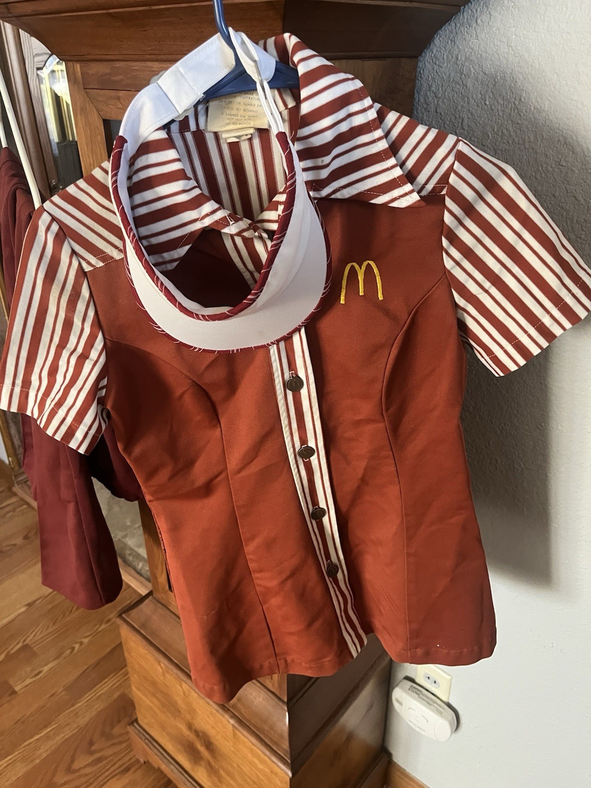 Vintage 70’s McDonald’s Uniform Dress Orange Restaurant Slacks Cap USED AS FOUND