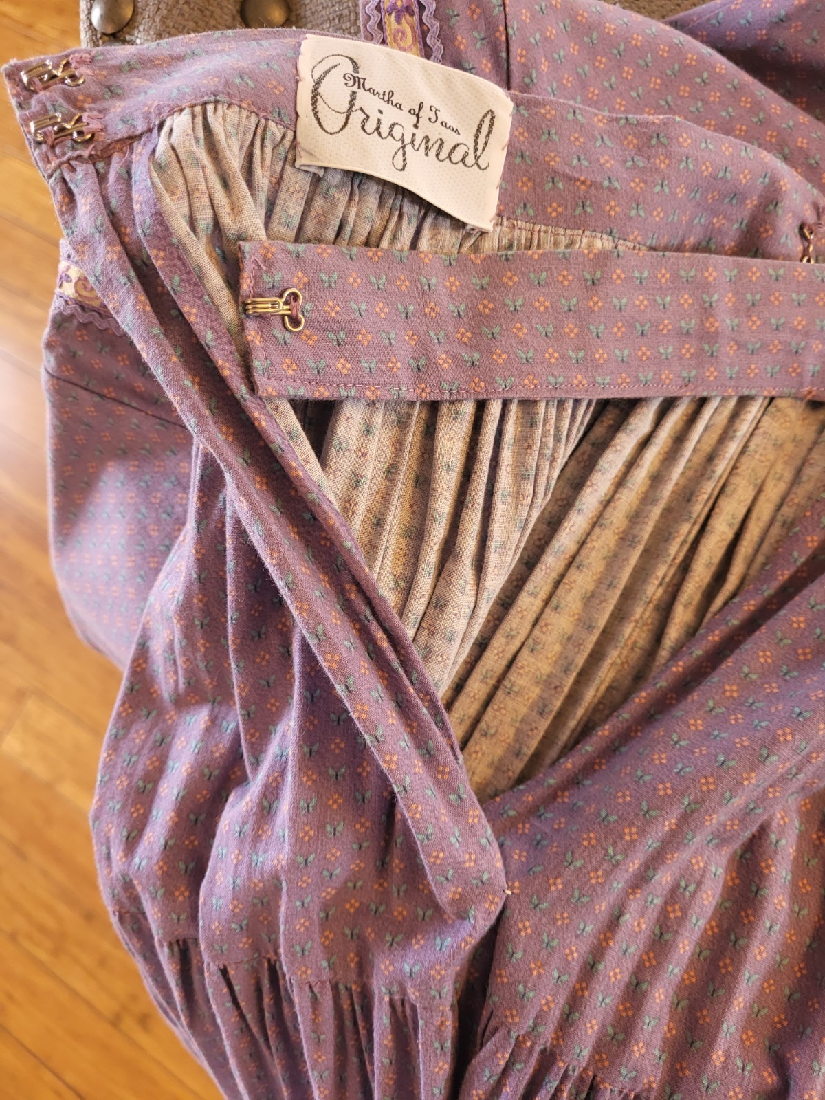Martha Of Taos Vintage Small Purple Prairie Broom Skirt & Blouse Set Small (4-6)