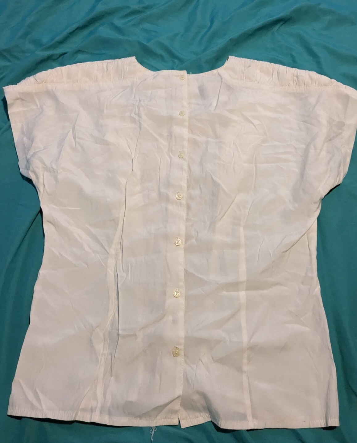 Vintage Marie St. Monet Patchwork Blouse Sz 8 Acid Washed Denim Skirt Sz 6 1980s
