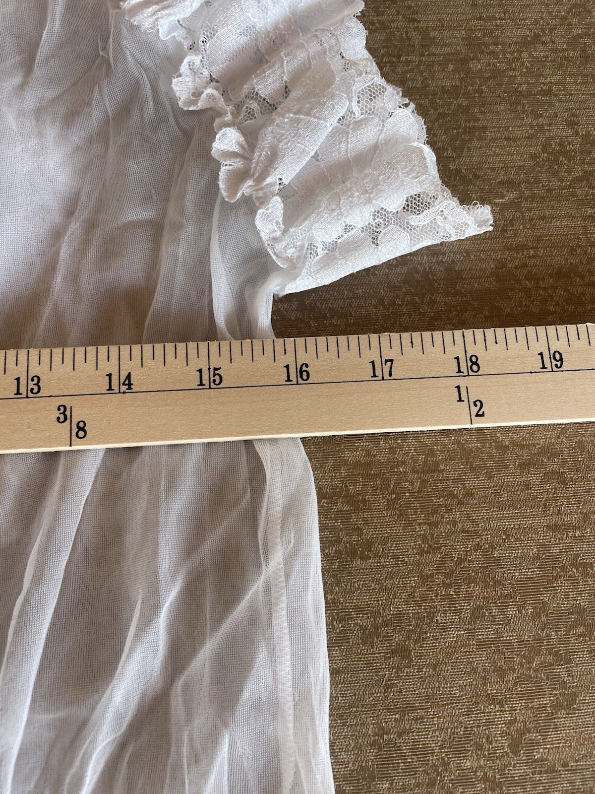 Vintage Avon Fashions Sheer Robe Lingerie Coverup Lace Trim Sz S White Negligee