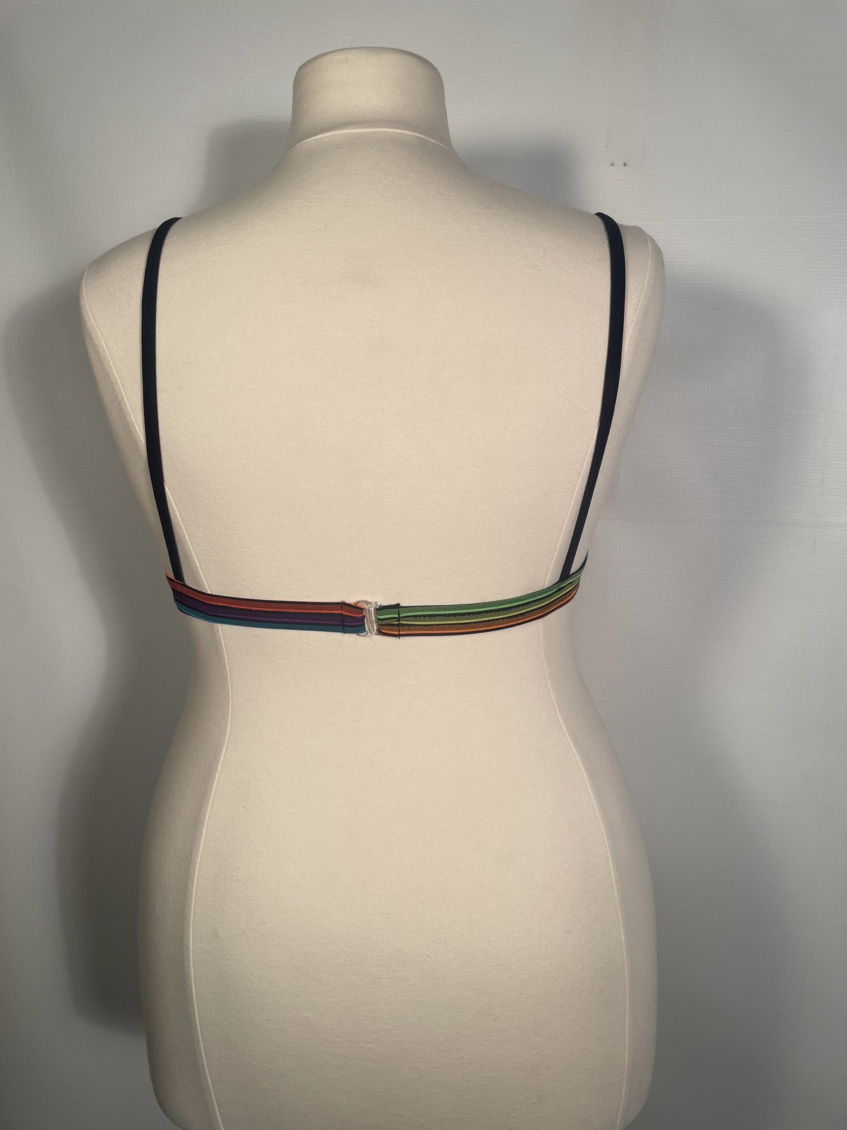Vintage 1990s Rainbow Stripe Bikini Top Size L