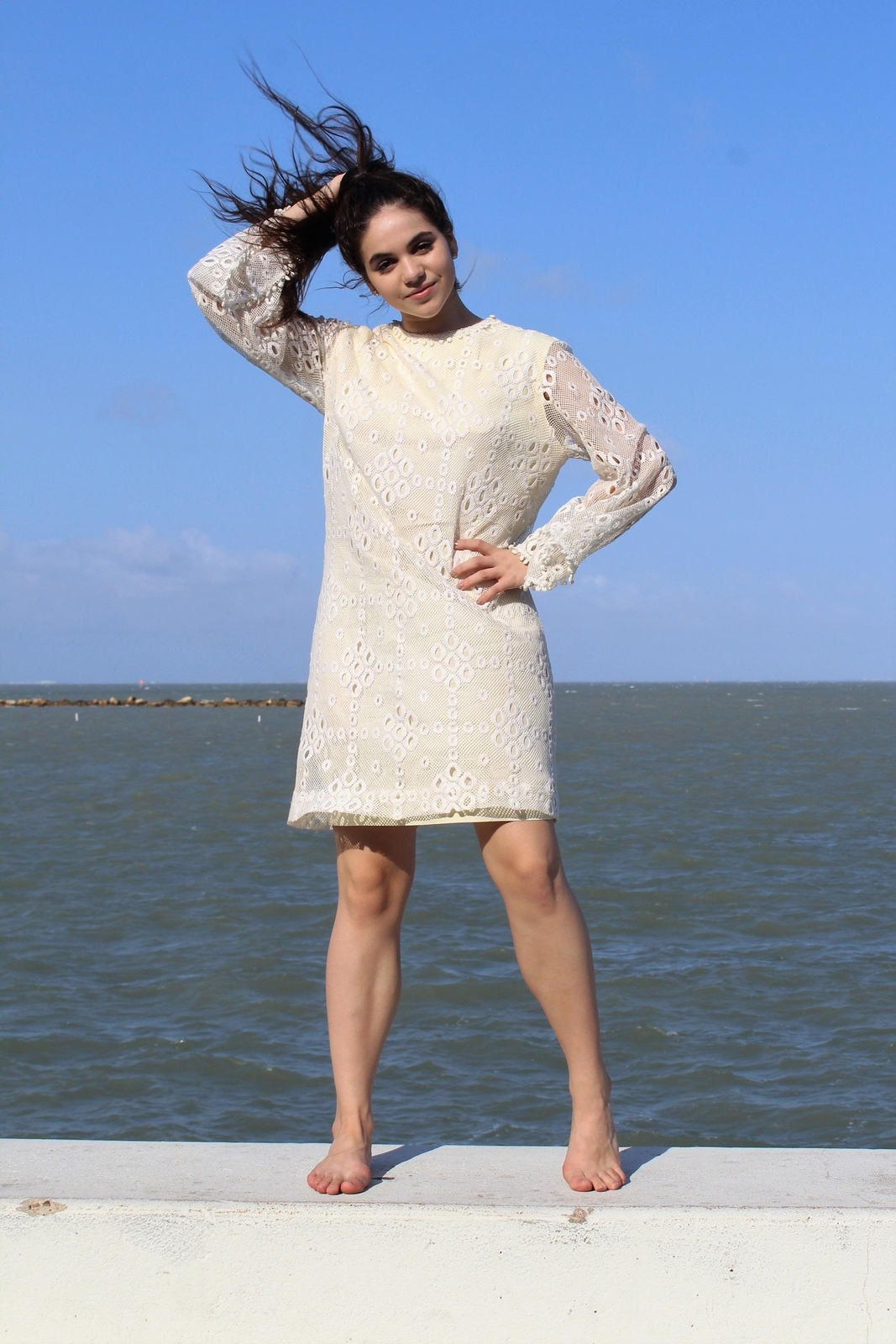 Vintage 60s Junior Sophisticates Originals Ivory Lace Dress S/M Women