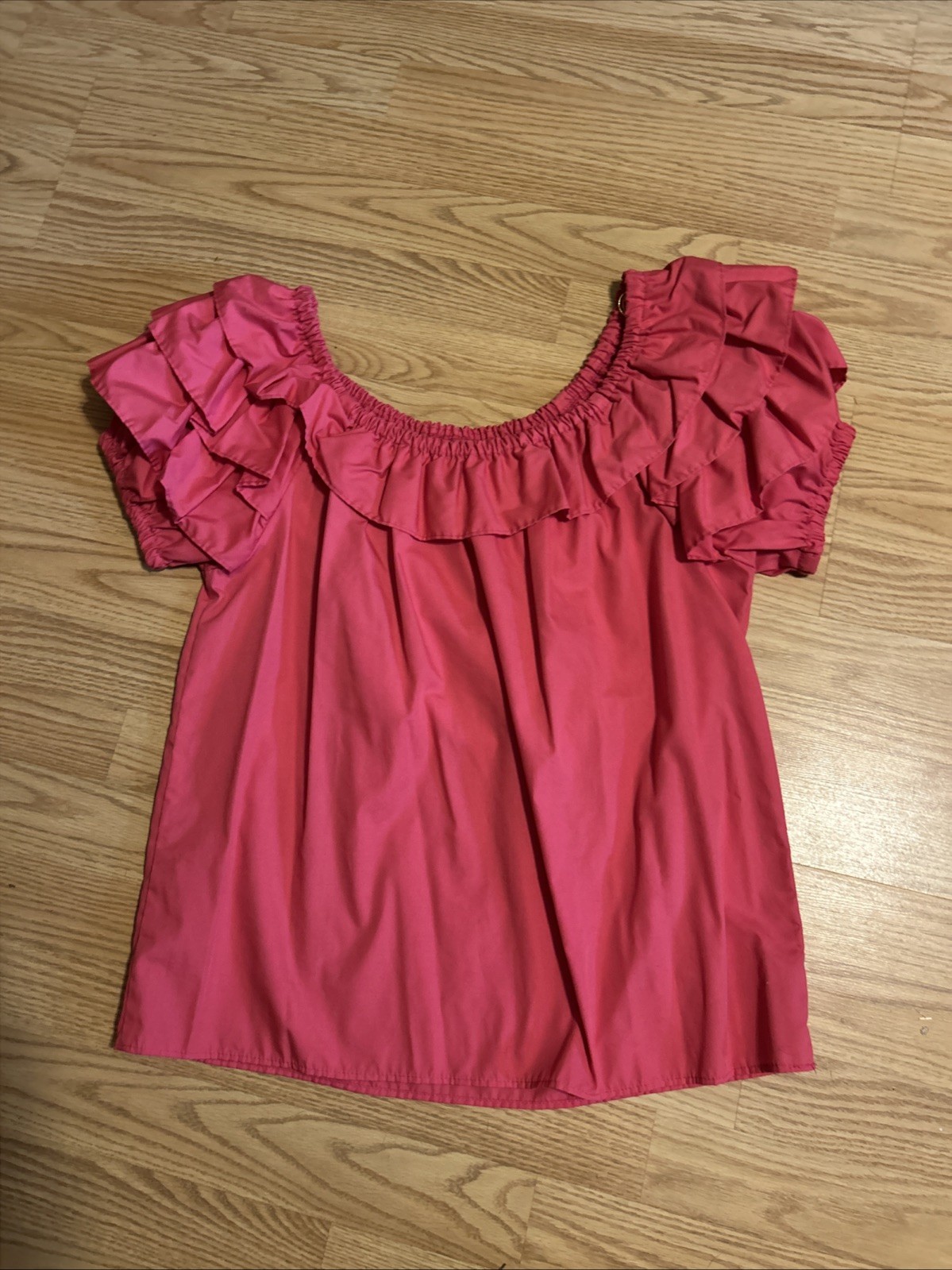 Vintage Handmade Red Floral Square Dance Dress Size Small Western, Rockabilly