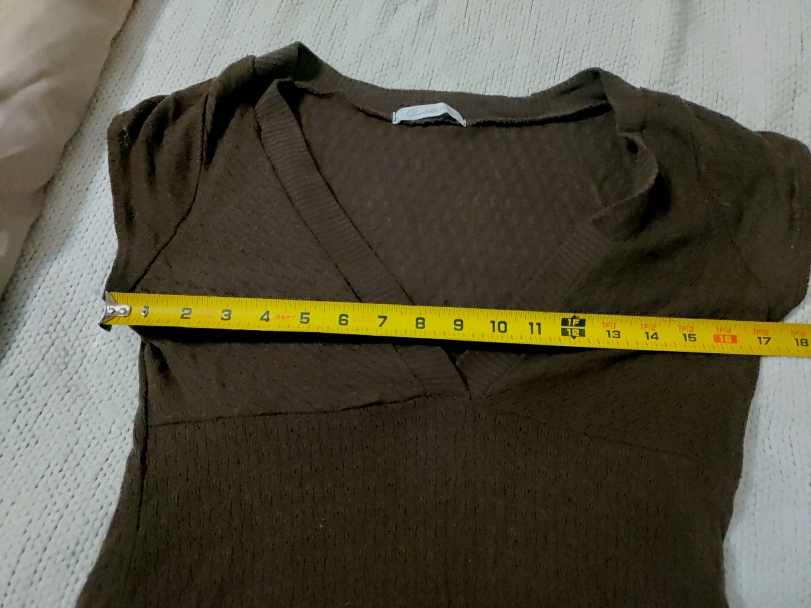 Vintage Charlotte Russe Top Lightweight Sweater V Neck Brown Small Cap Sleeve