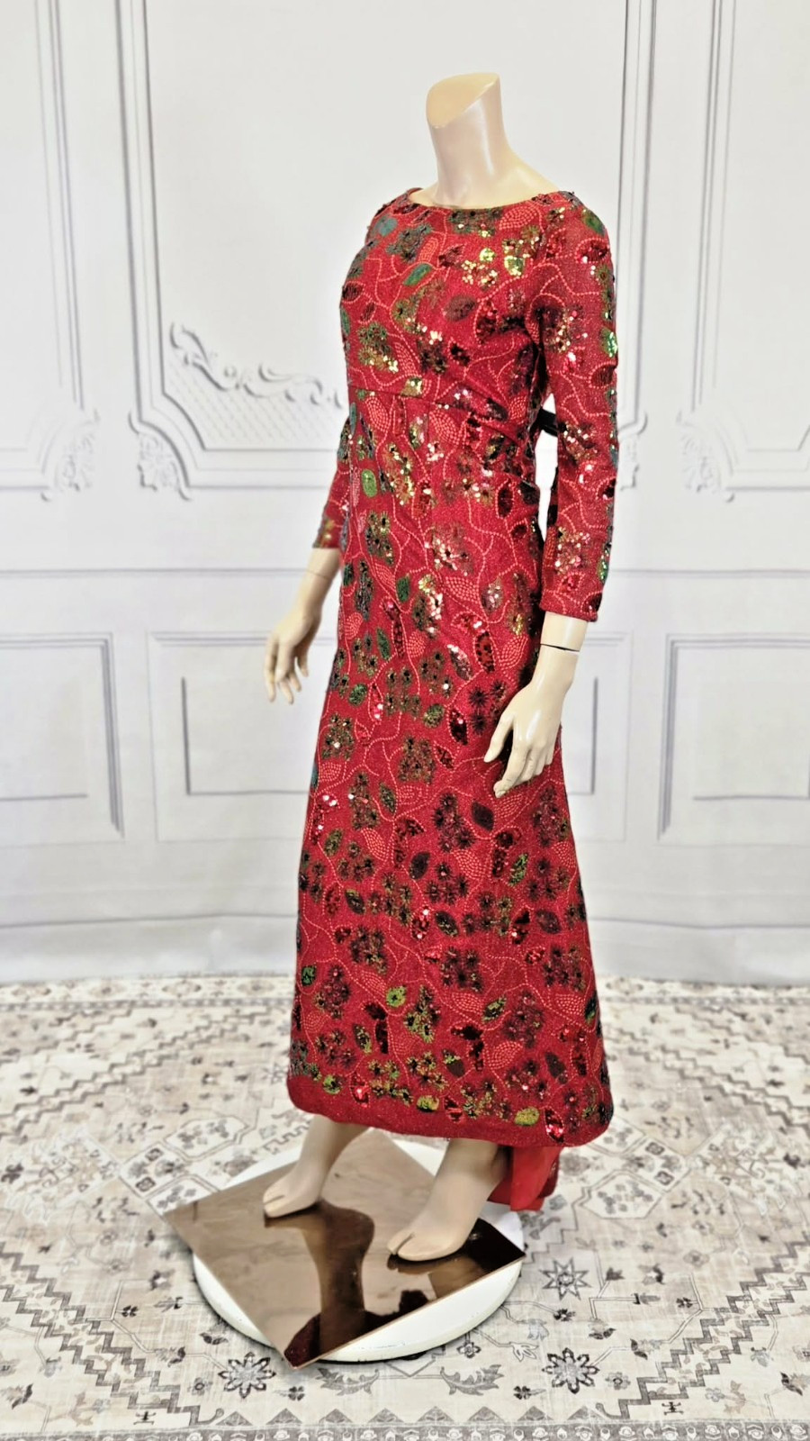 Unbranded Red Sequin Custom Quince Pageant holiday dress Performance Dress sz 12